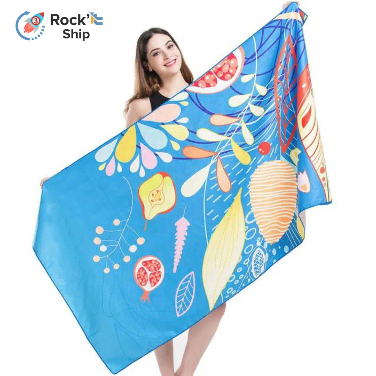 Rock'it 3-Day Sublimated Microfiber Sand Proof Beach Towel (25"x 50")