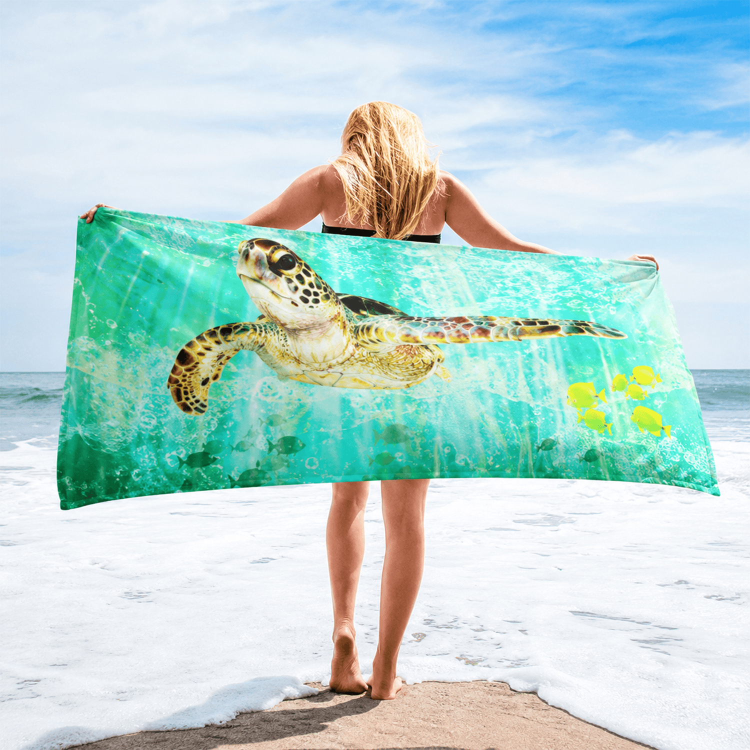 25"x 50" Sublimated Microfiber Terry Beach Towel