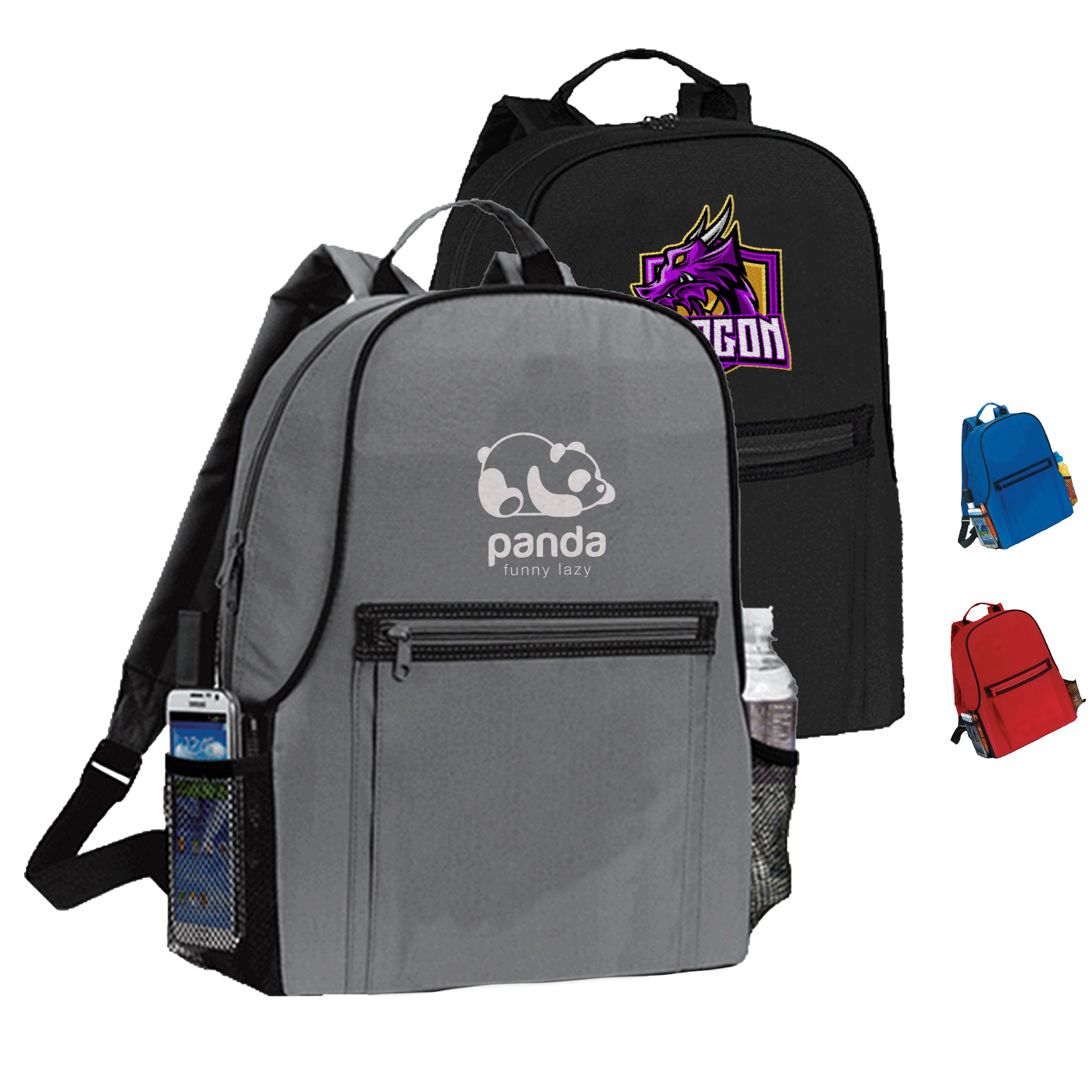 Premium 600D Urban Trek Lightweight Backpack (12” x 16” x 5”)