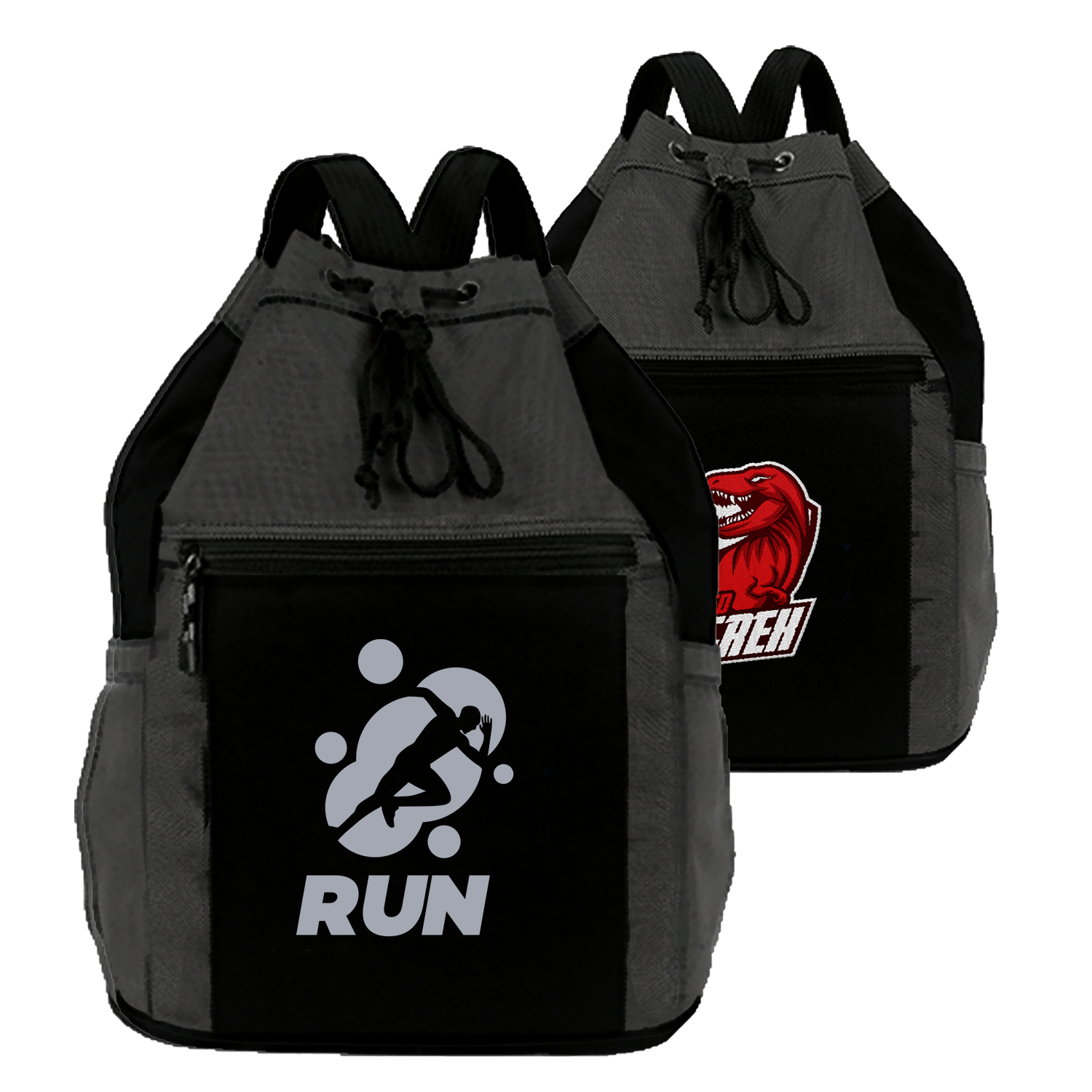 Premium 1200D Vibrant Fusion Sport Drawstring Backpack (14” x 18” x 7.5”)