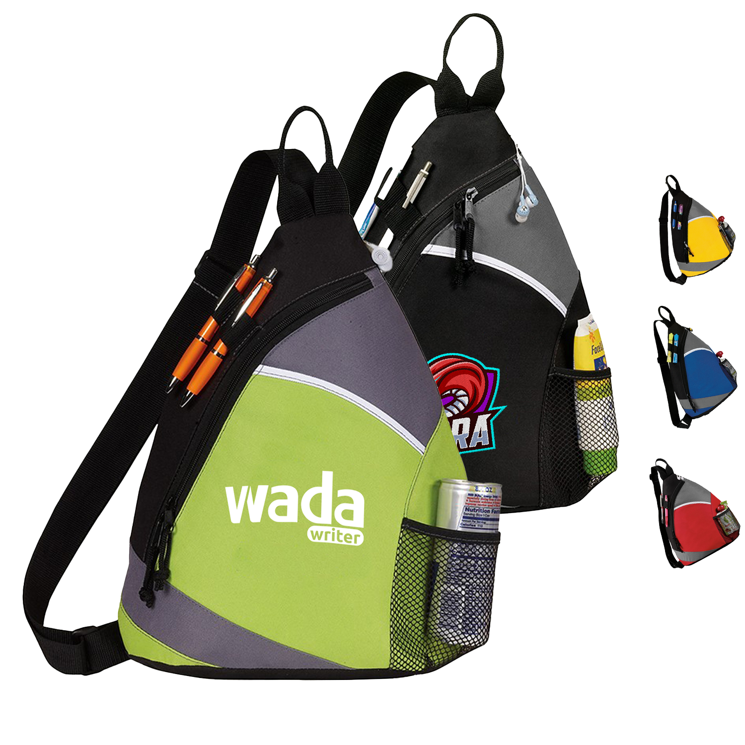 Premium Frosted Sling Crossbody Backpack (12” x 16” x 4”)