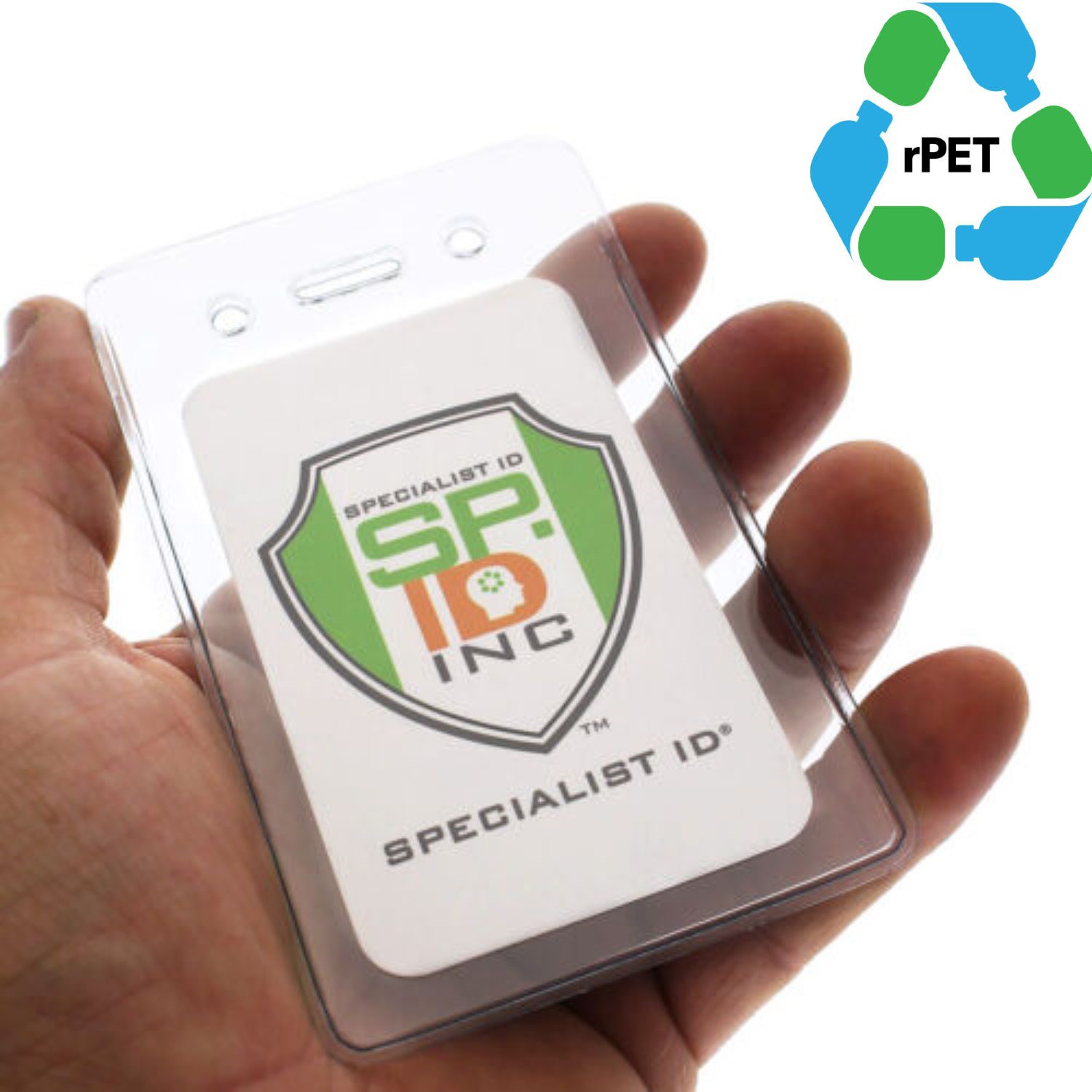 3"W X 4"H rPET Clear Vinyl Vertical Badge Holder