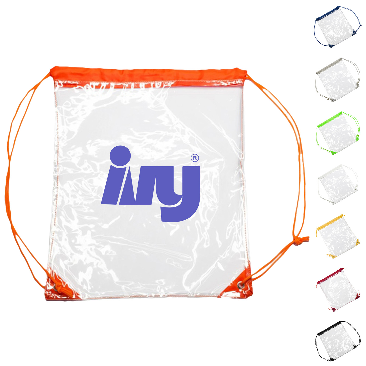 Clear PVC Drawstring Backpack w/ Matching Drawstring