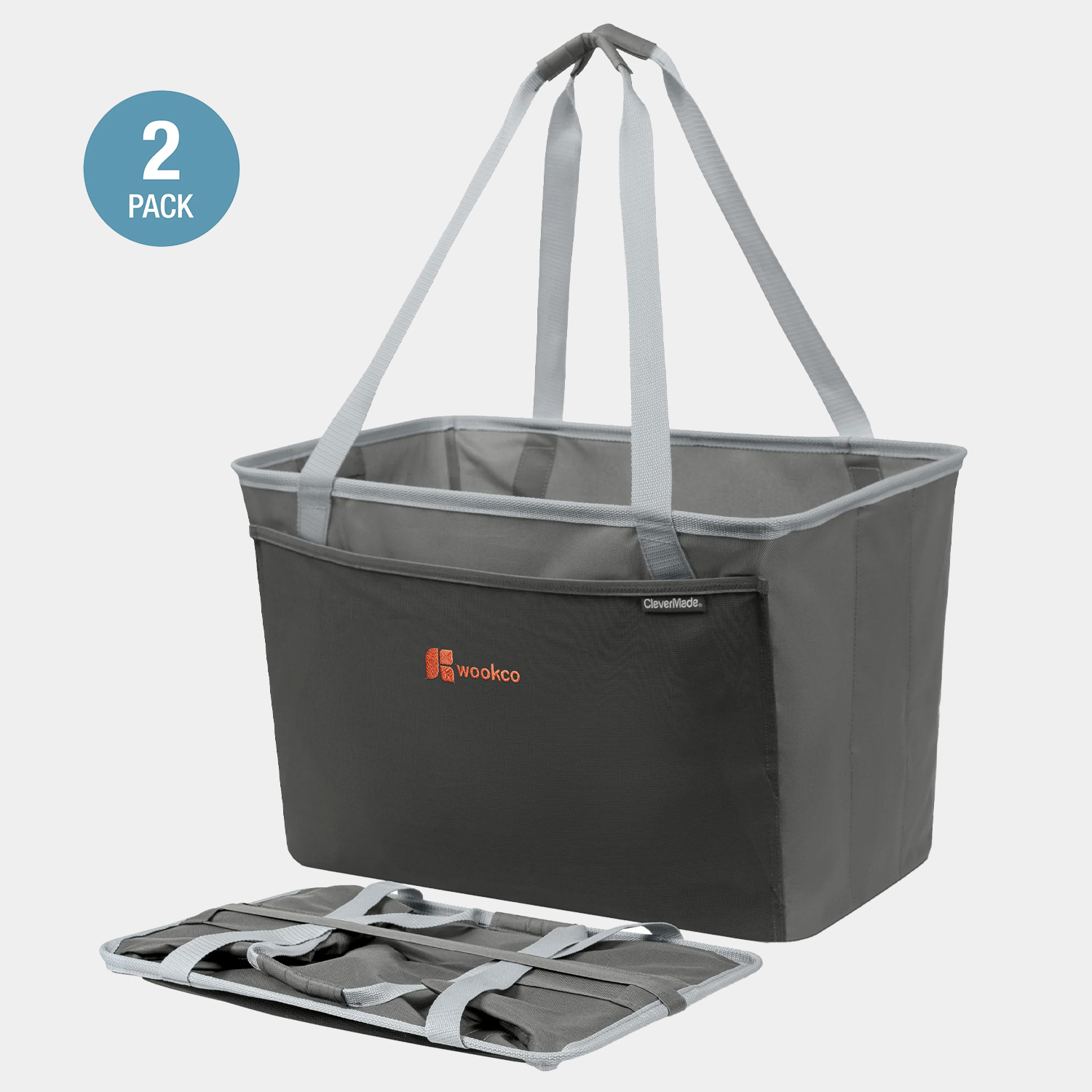 CleverMade® 2-PACK 64 L Multi-Use Collapsible Tote MAX with Pocket
