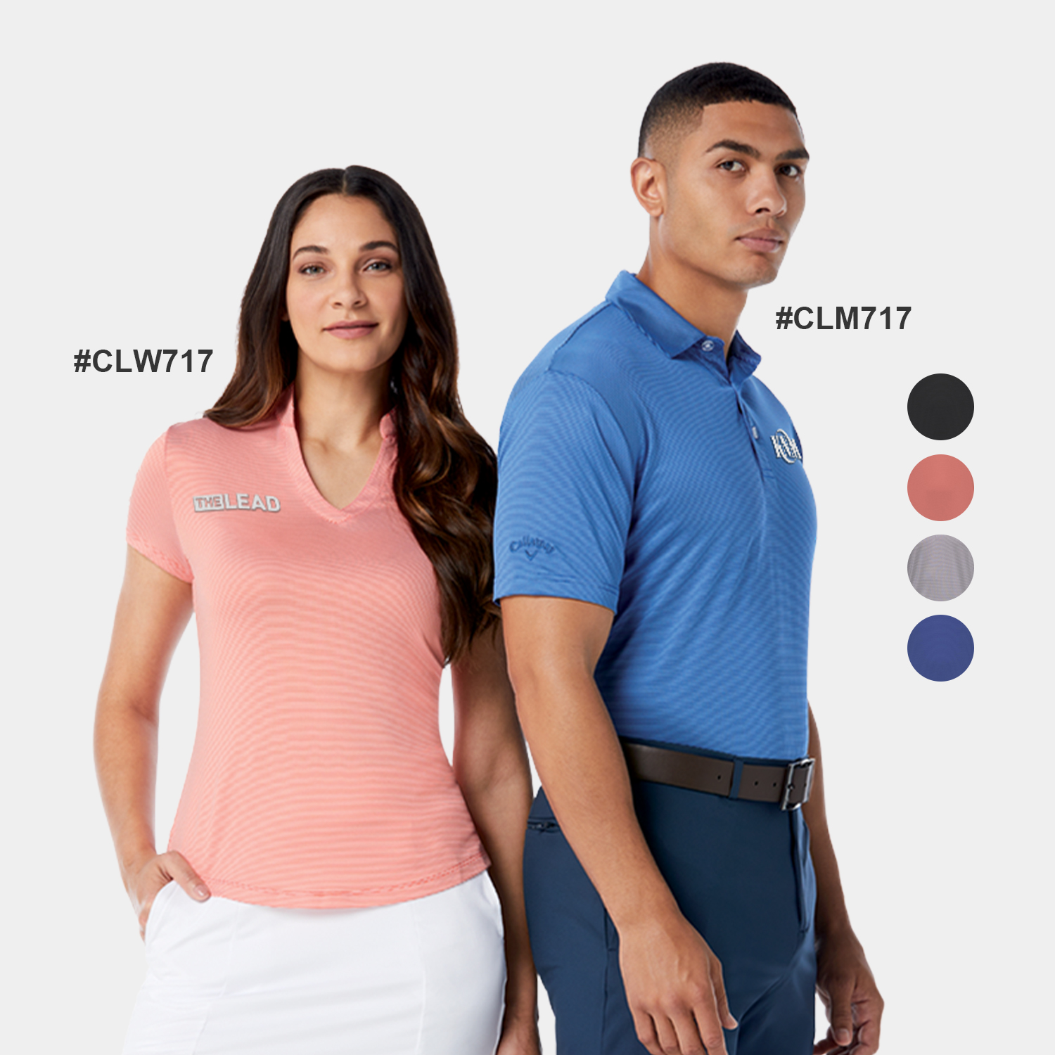 Callaway® Moisture Wicking Fine Line Stripe Women's Golf Polo Shirt with Custom Logo