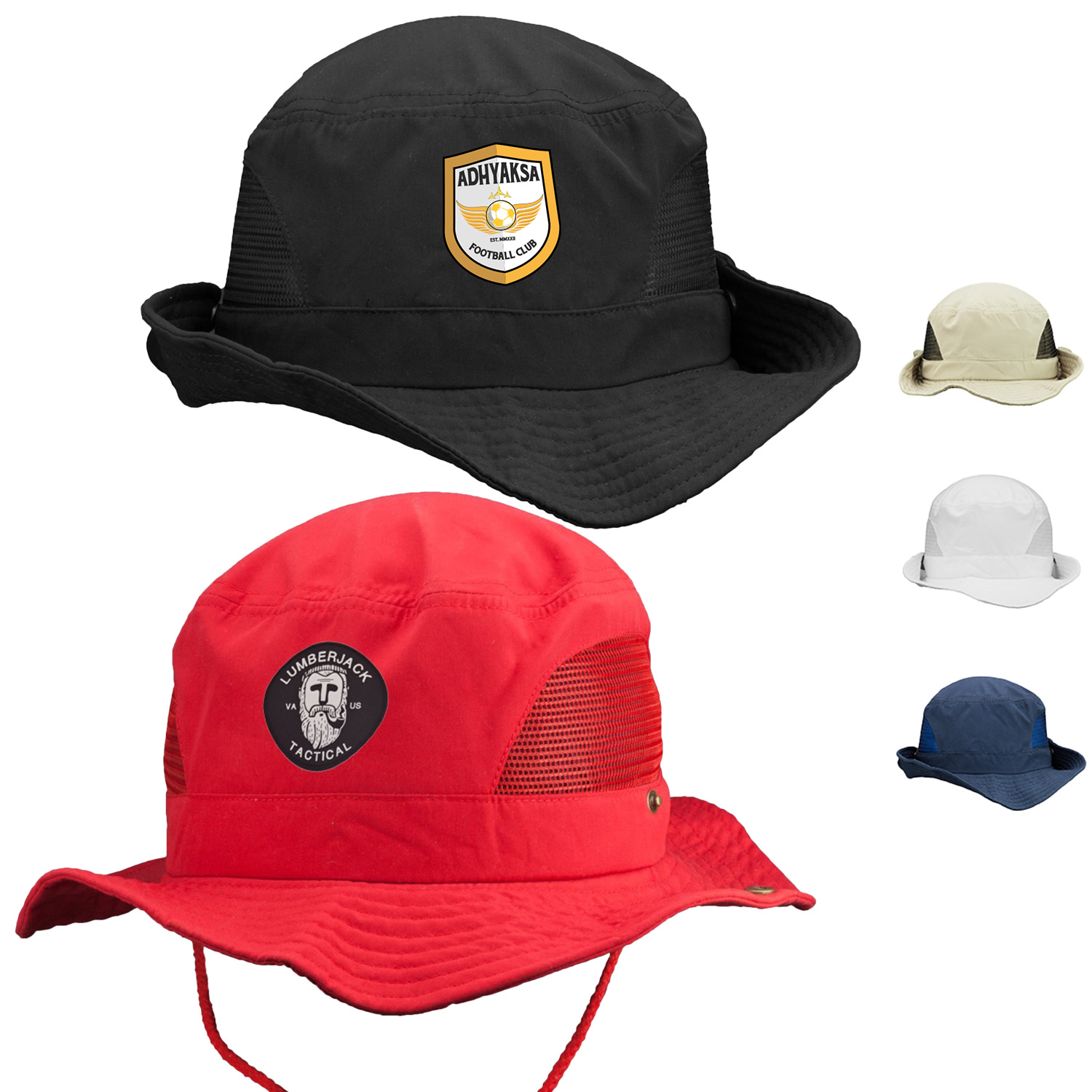 Foldable Polyester Bucket Hat with Mesh
