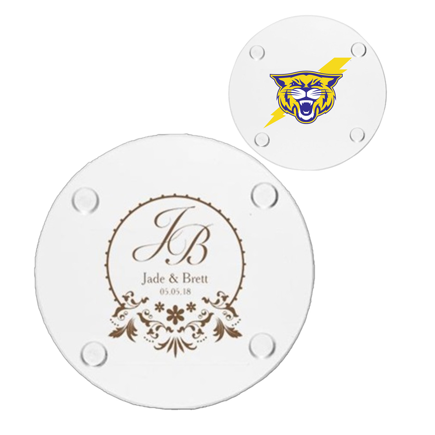 4" Round Glass Coasters w/ Custom Imprint