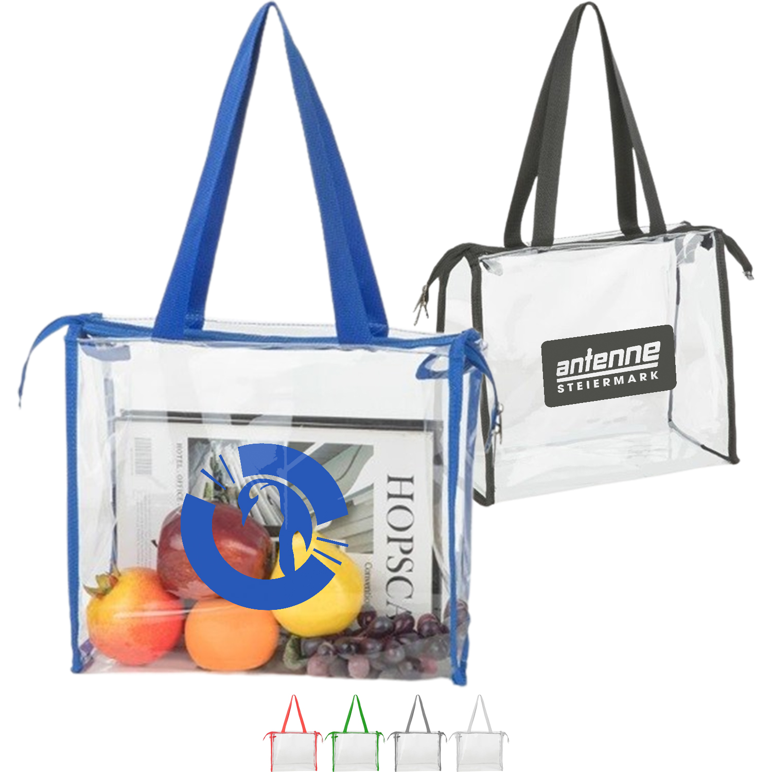 Clear PVC Transparent Zipper Tote Bag