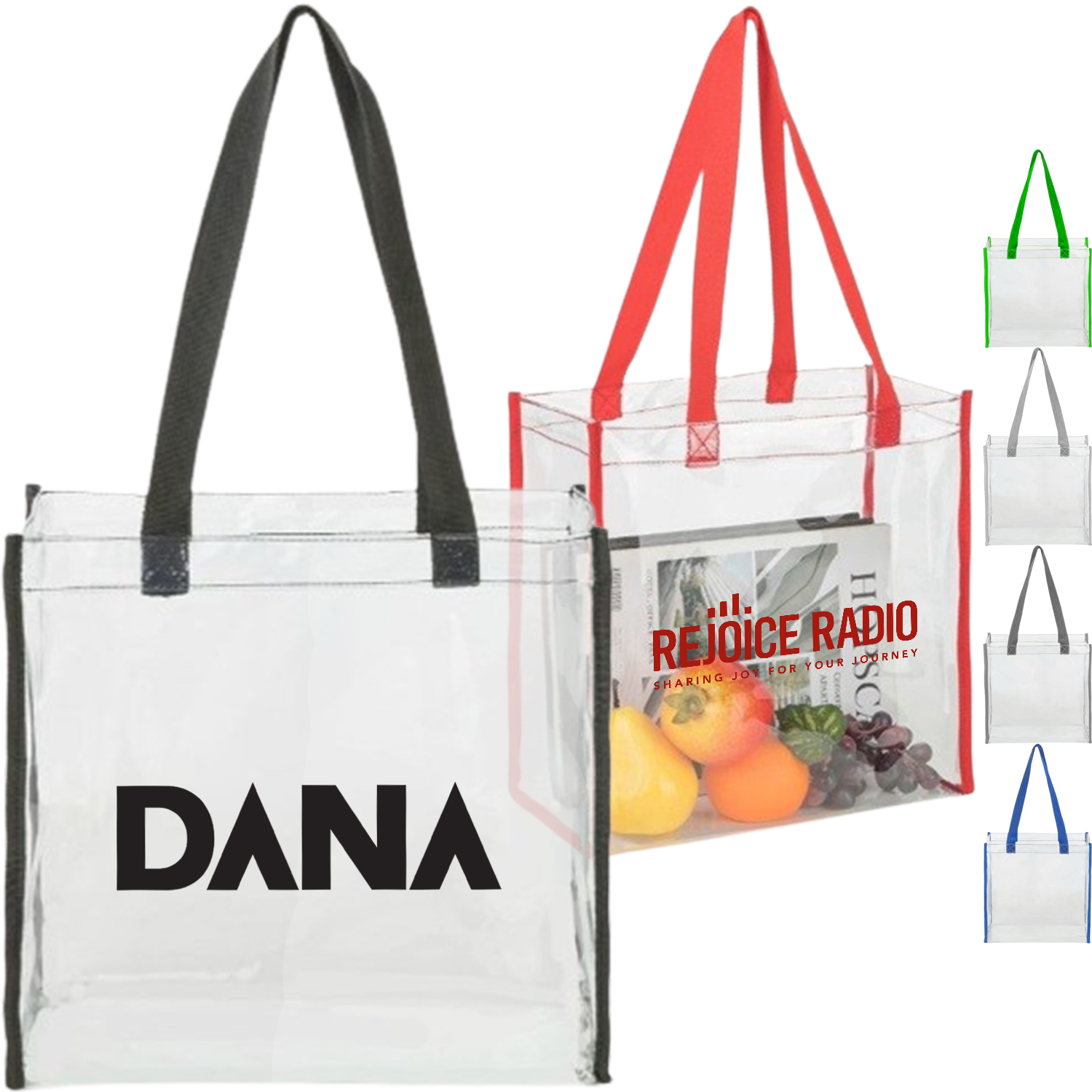 Clear PVC Transparent Stadium Approved Tote Bag