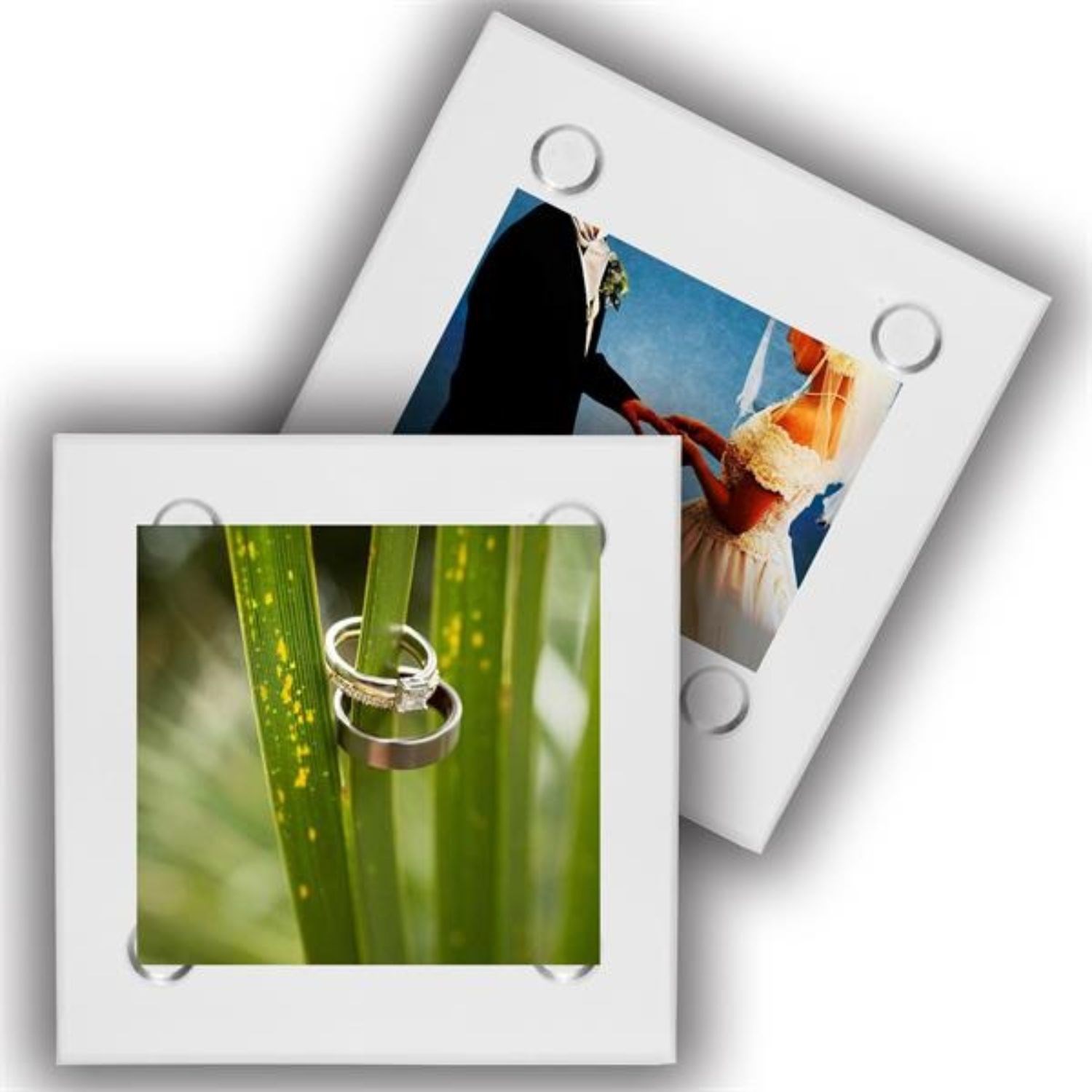 Full Color 4" Square Clear Glass Coasters W/ Custom Print