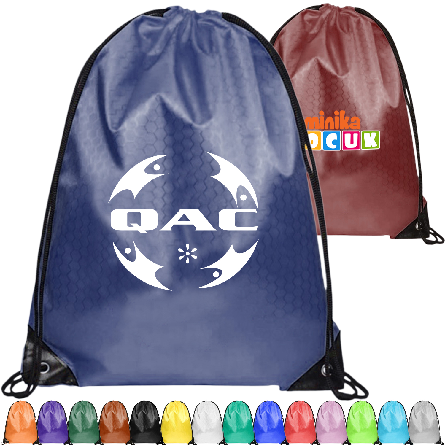 Football Shape Fabric Large Drawstring w/ Reinforced Corner