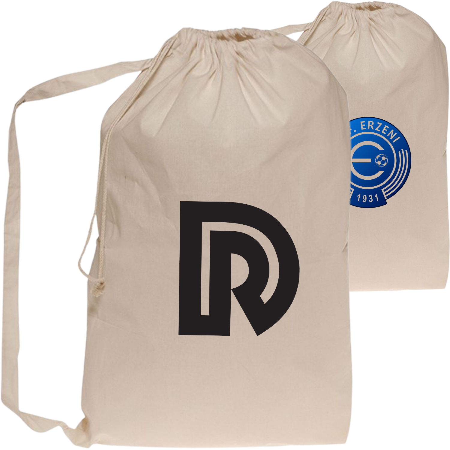 Natural Cotton Laundry Bags for Collegiate