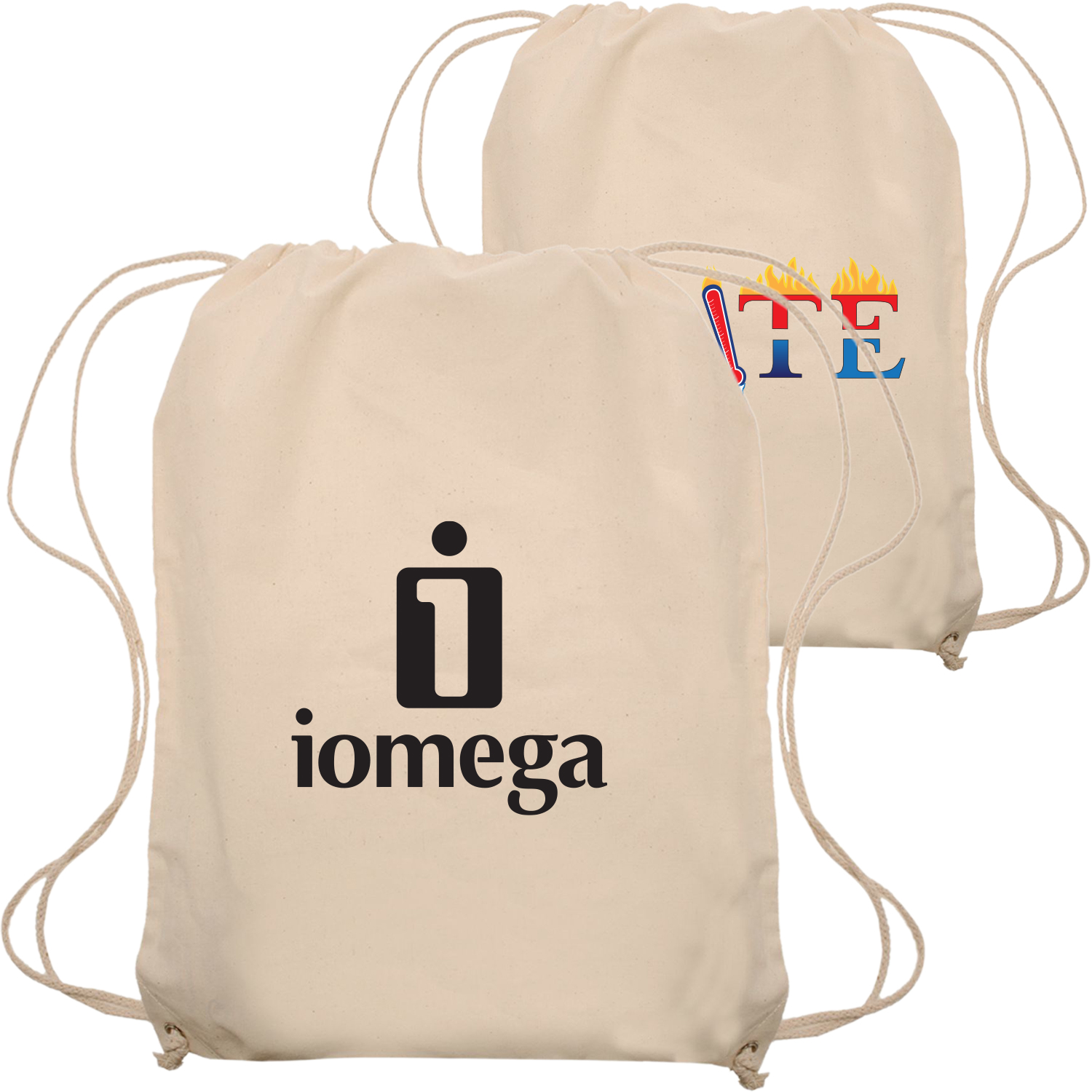 Natural Bags Lightweight Cotton Drawstring Backpacks