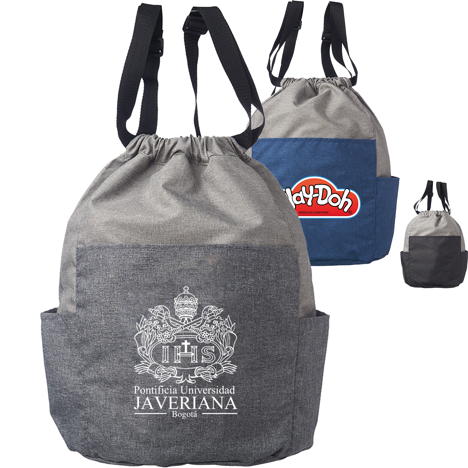 Two Side Pockets Drawstring Backpacks