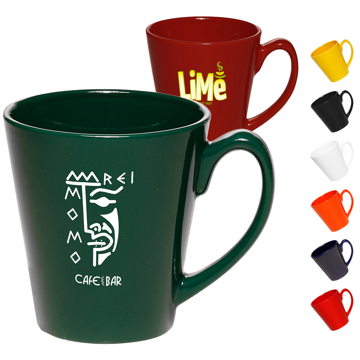 12 oz. Ceramic Coffee Mug, Latte Mugs