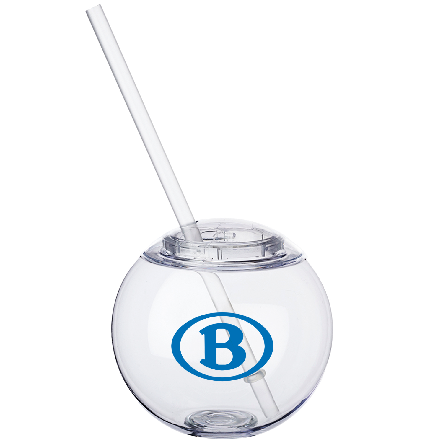 Cocktail Ball with Straw – 15 oz. Plastic