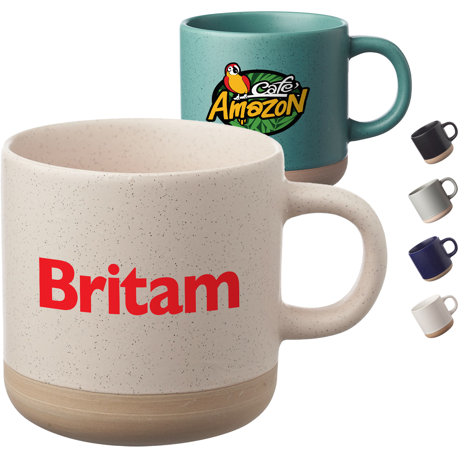 11 oz. Coffee Mugs w/ Speckled Accents