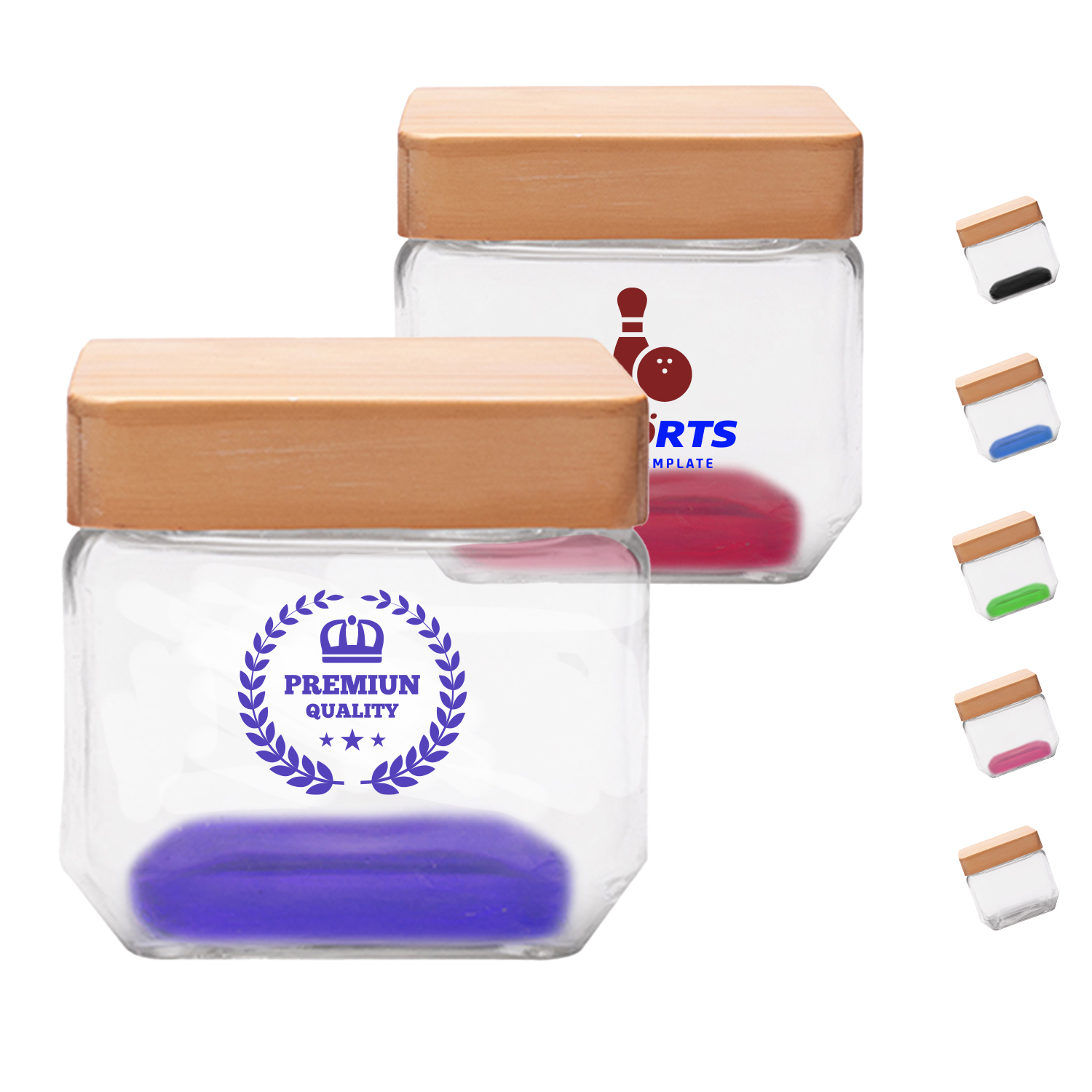 27 oz. Wooden Top Glass Candy Jars