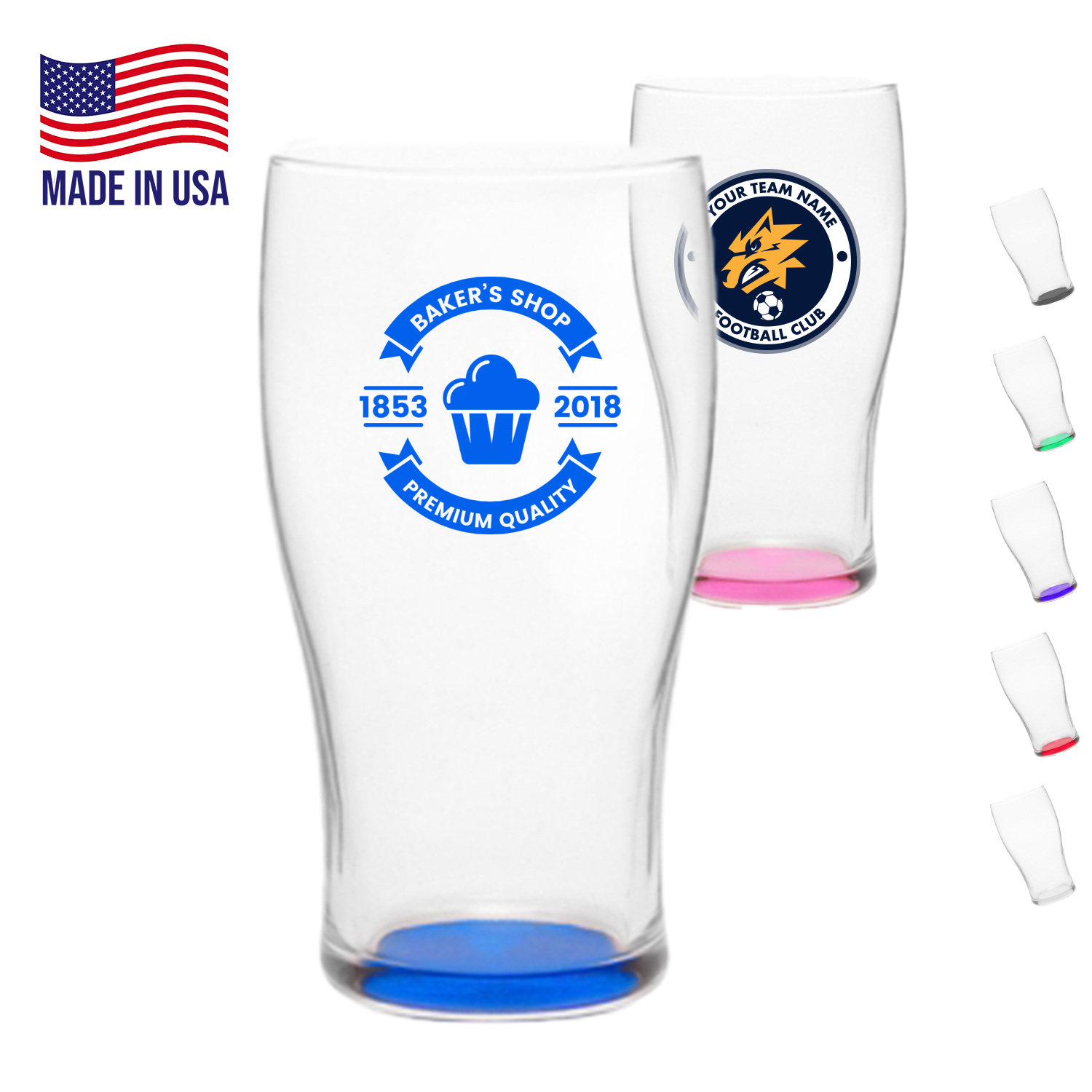 20 oz. USA Made Libbey Pub Glasses W/ Custom Logo