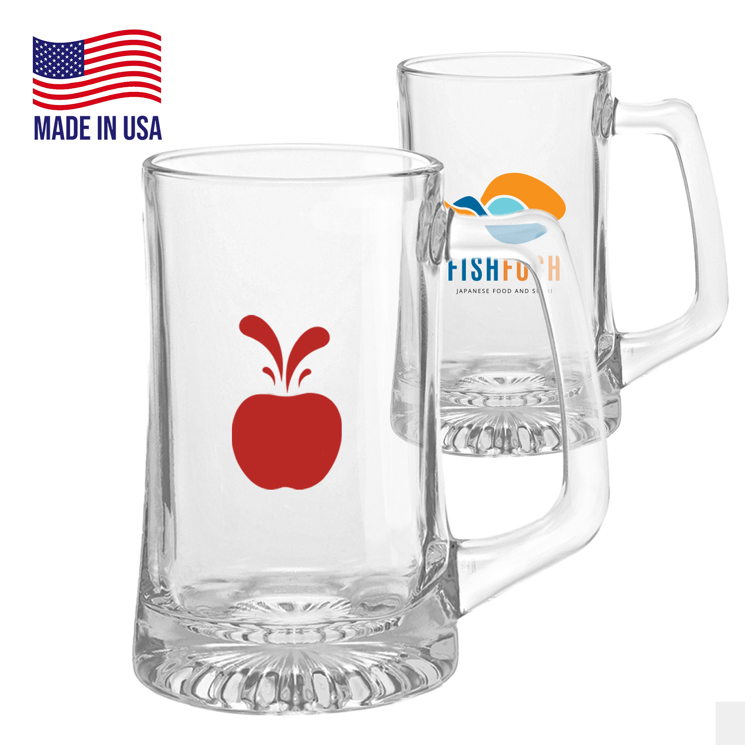 14 oz. USA Made Luminarc Customized Sports Mugs.