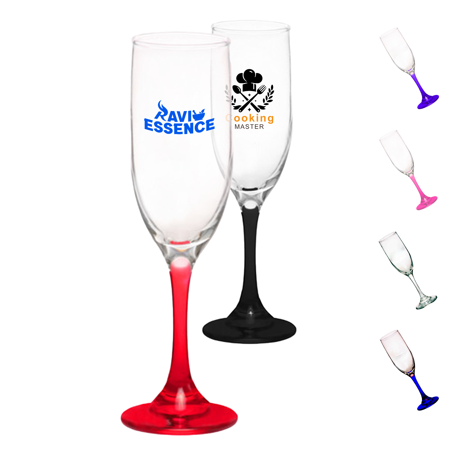 6.25 oz Premiere Flutes Glasses W/ Custom Logo
