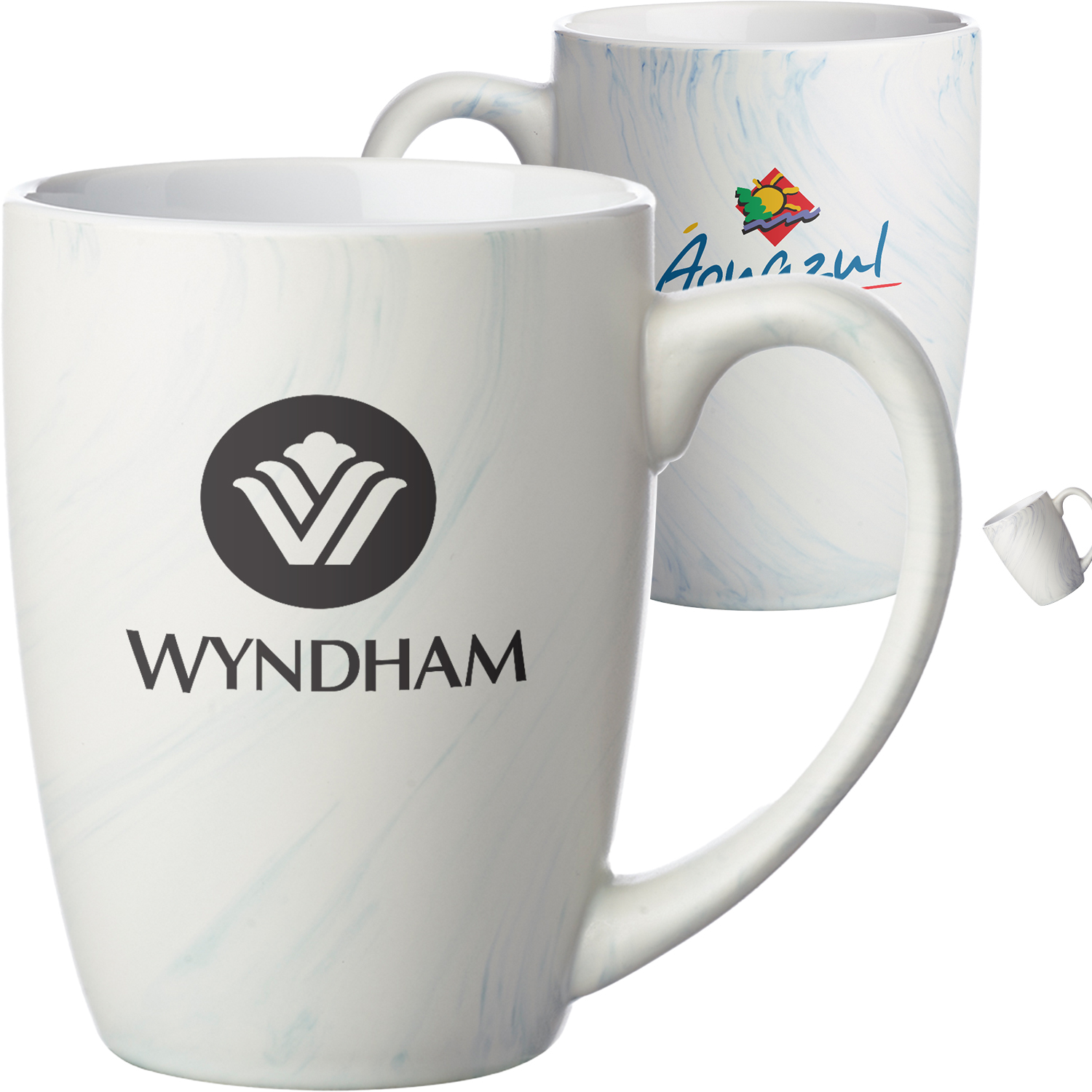 Marble-Glazed 10 oz. Ceramic Coffee Mugs