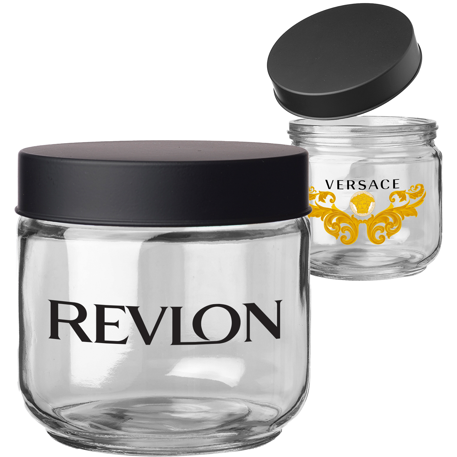Iridescent Glass Storage Jars, 23 oz.