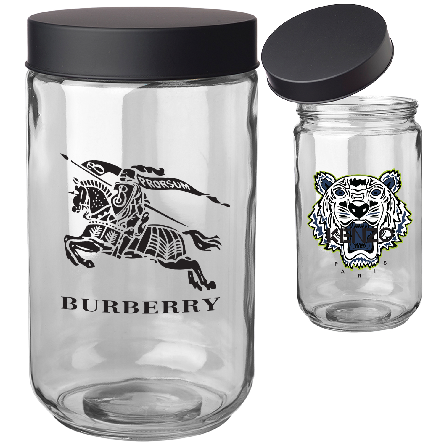 Iridescent Glass Storage Jars, 50 oz.
