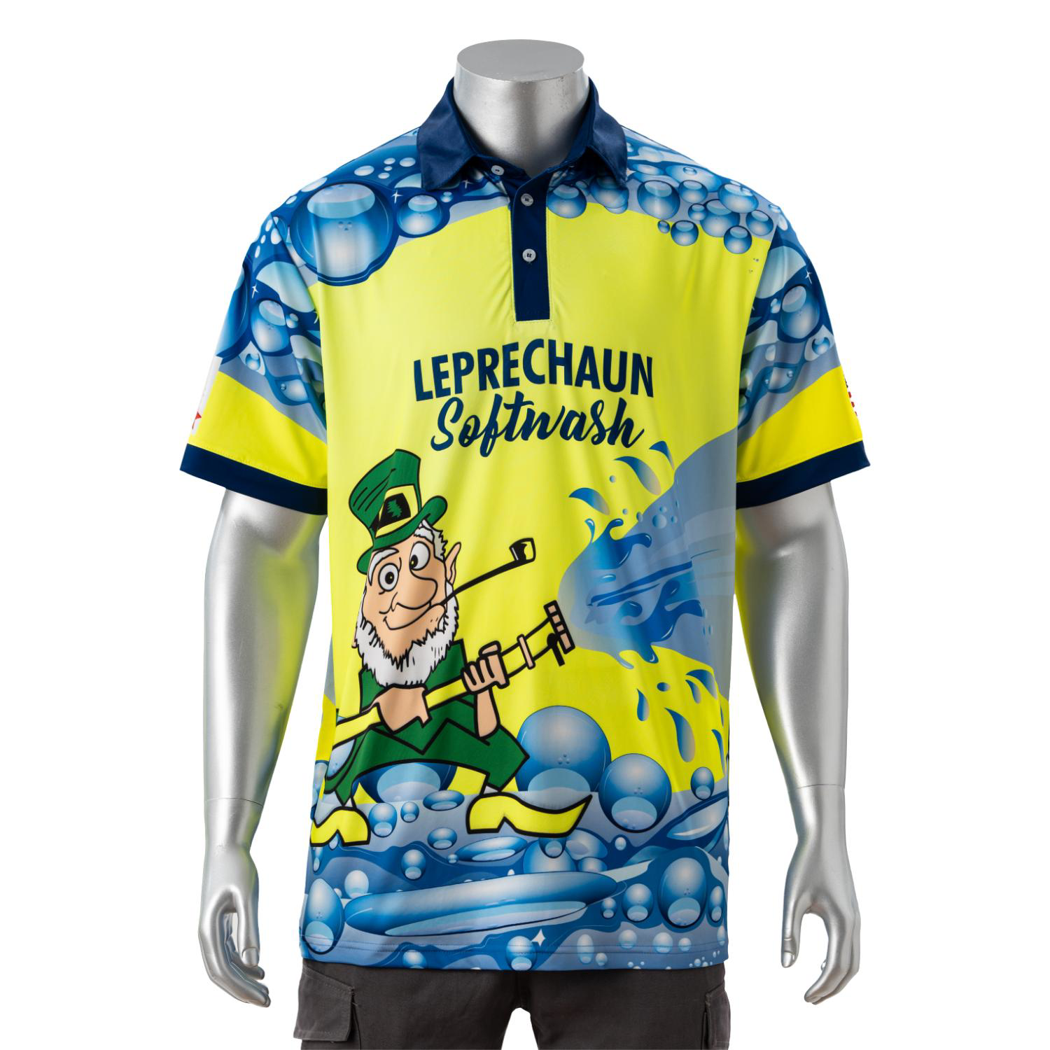 75D Milk Silk Fluorescent Digital Print Men's Polo - 5.3 oz