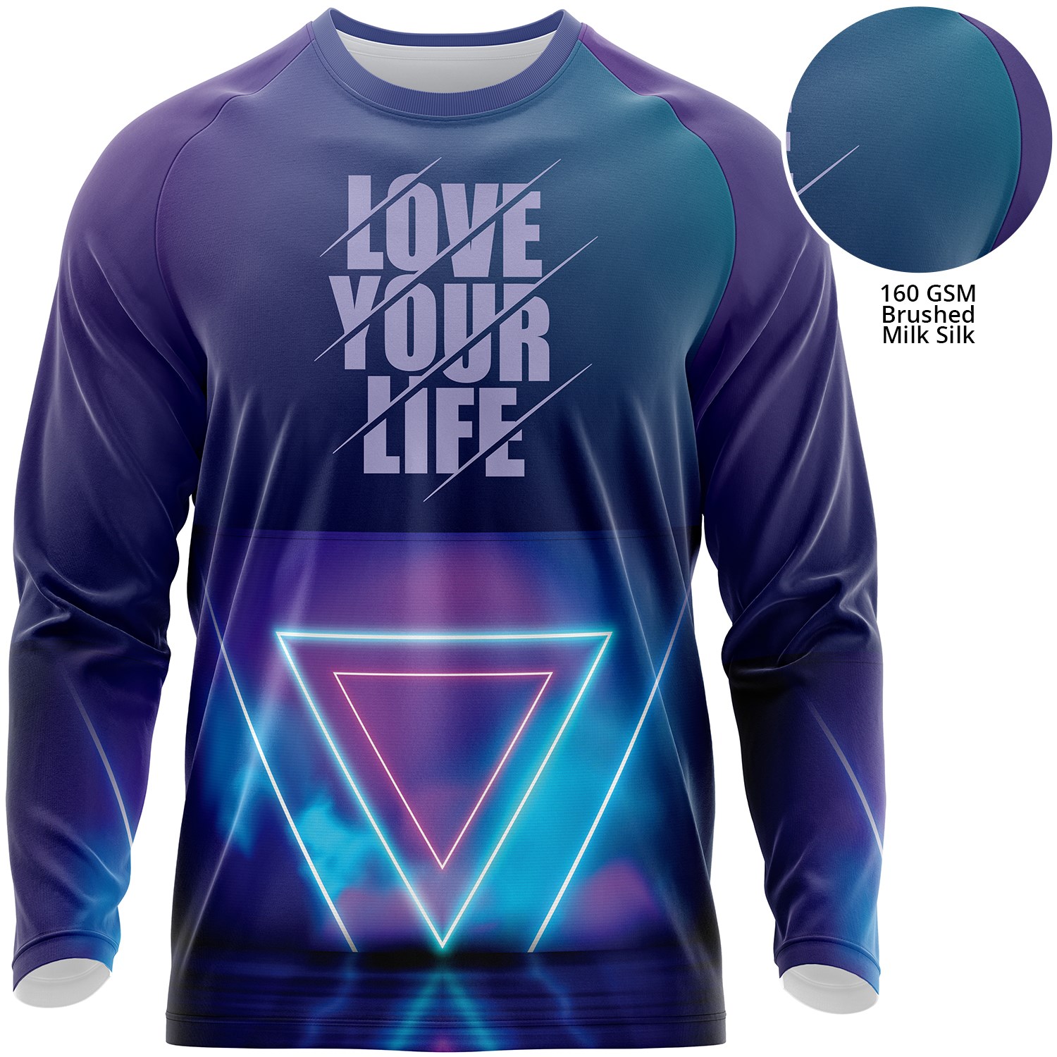 Unisex 160 GSM Brushed Milk Silk Sublimation Long Sleeve T-shirt