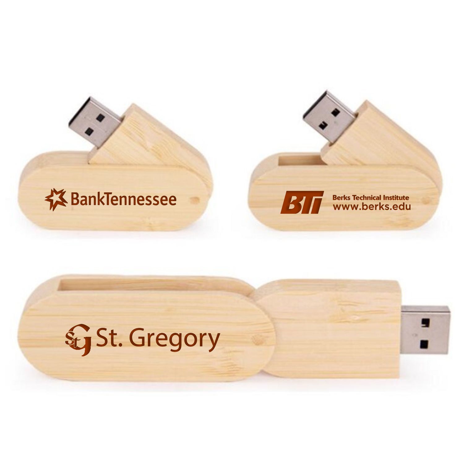 Wooden Swivel USB Flash Drive