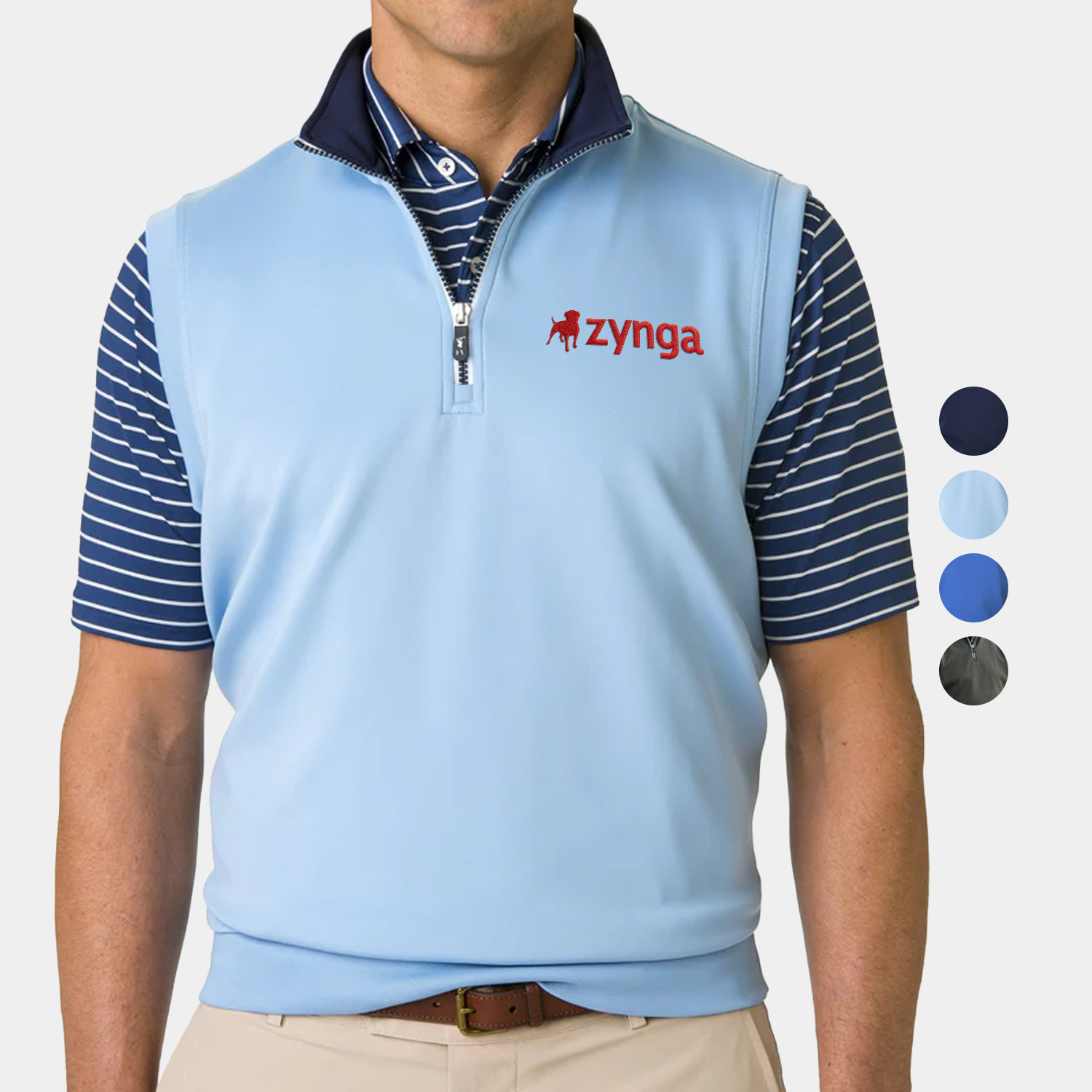 Fairway & Greene® Caves Solid Quarter Zip Vest with UPF 50+ sun protection