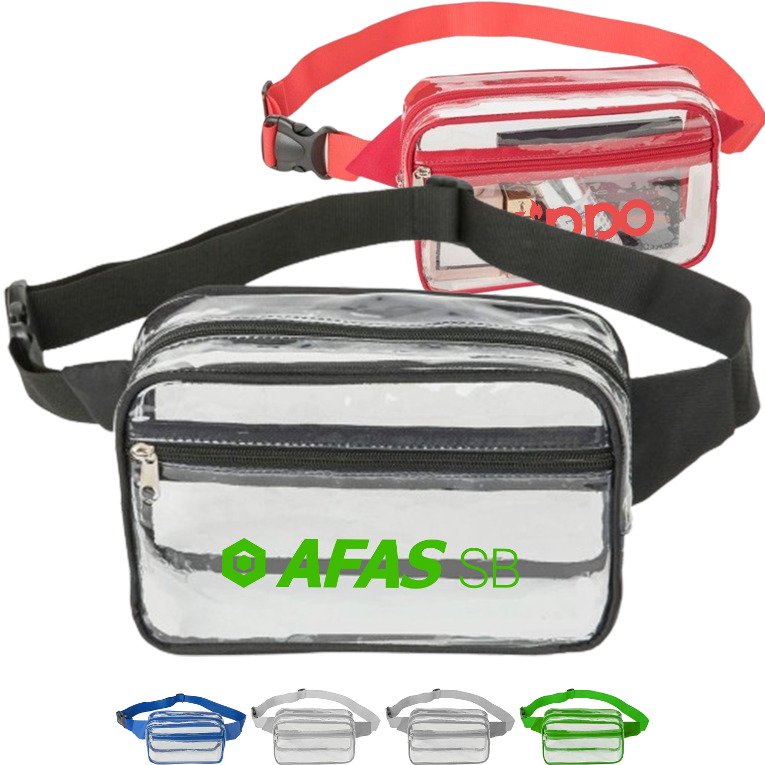 Waist Bag Stadium Approved Clear PVC Transparent Fanny Pack