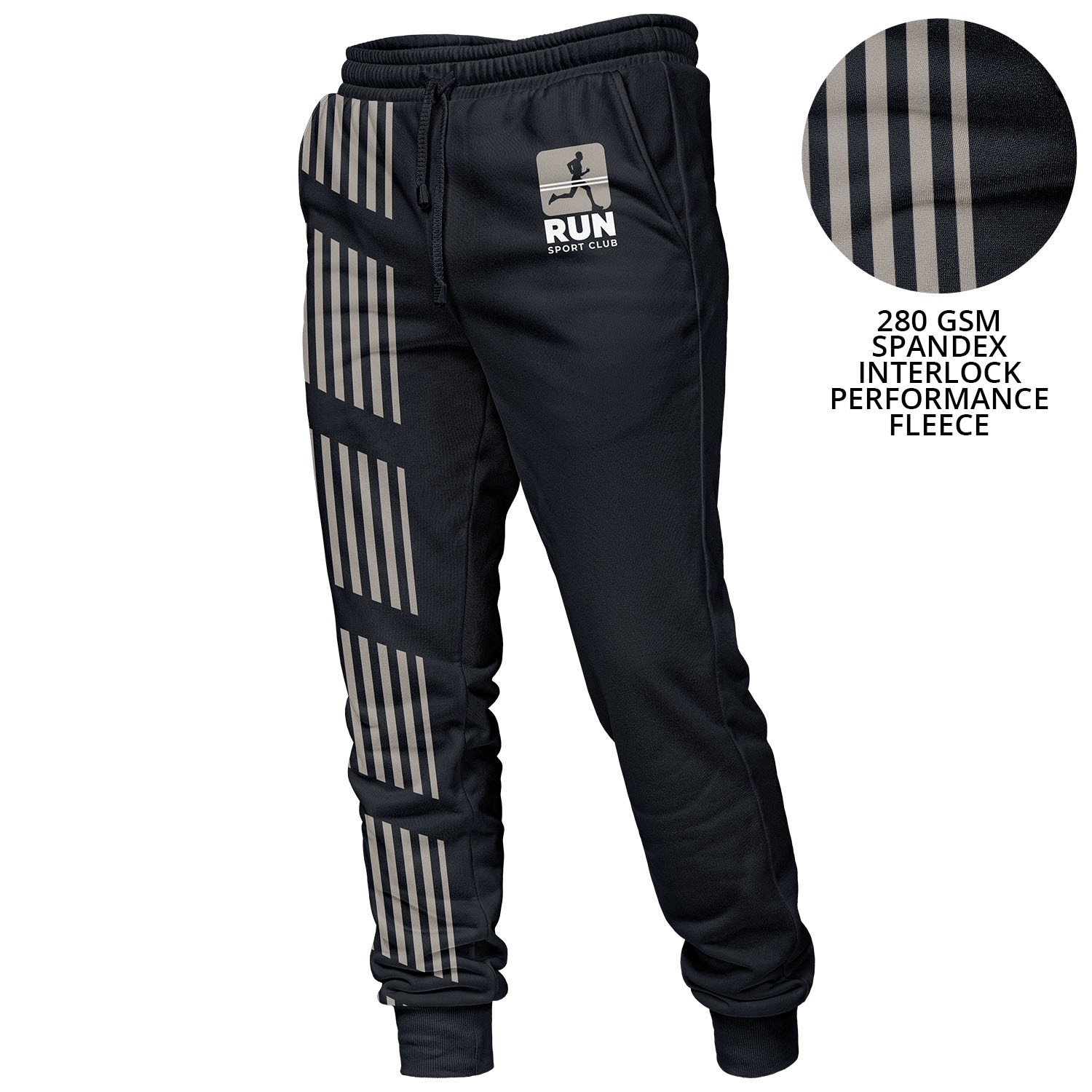 Men's 280GSM Spandex Interlock Fleece Track pants, Breathable