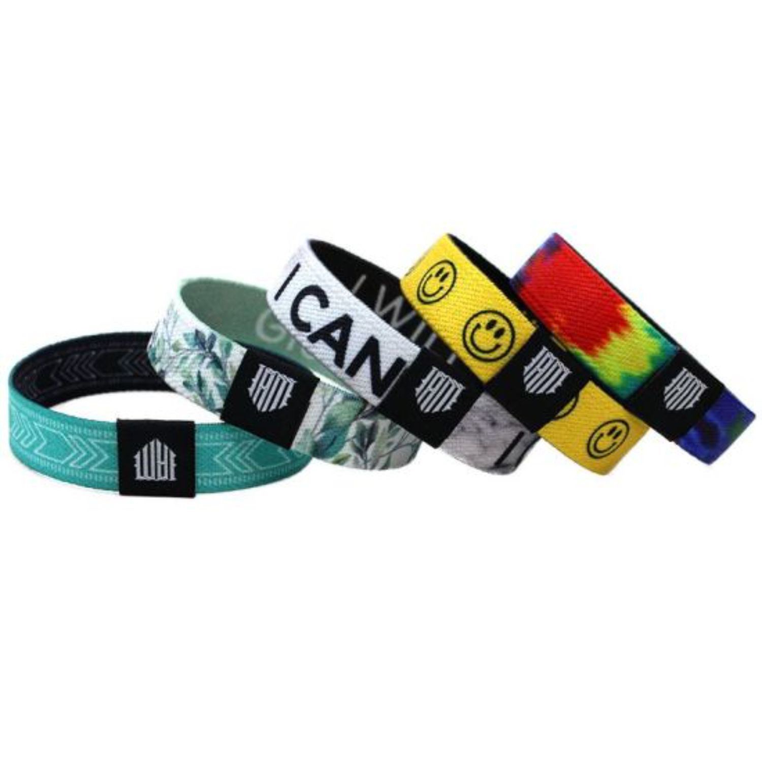 5/8" Sublimated Elastic Event Wristband w/ Customizable Woven Label