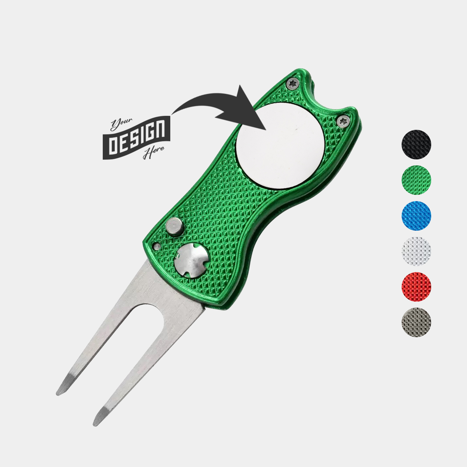 TiTUS® Golf Divot Tool Steel Fork, Alloy Handle & White  Ball Marker