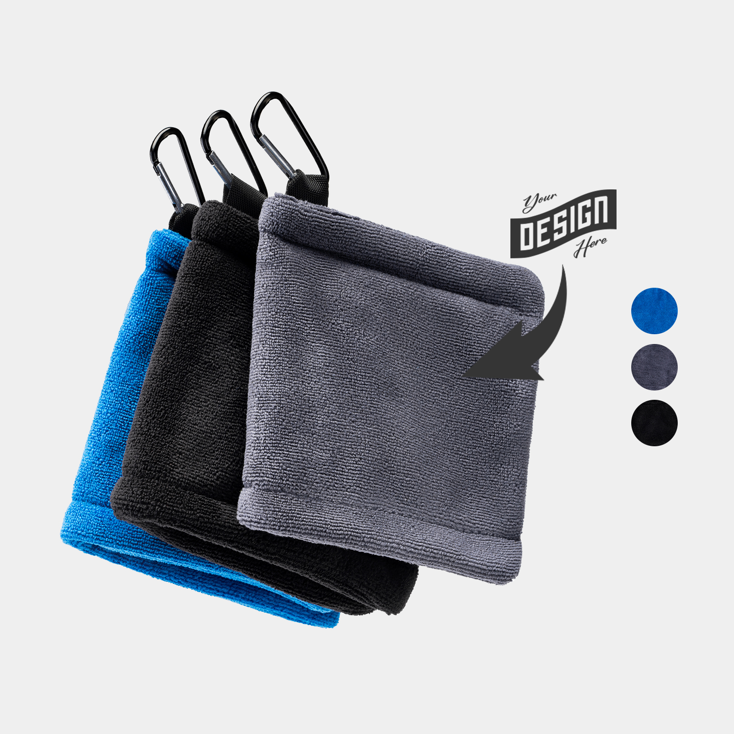 TiTUS® Microfiber Golf Ball Towel with Carabiner Clip