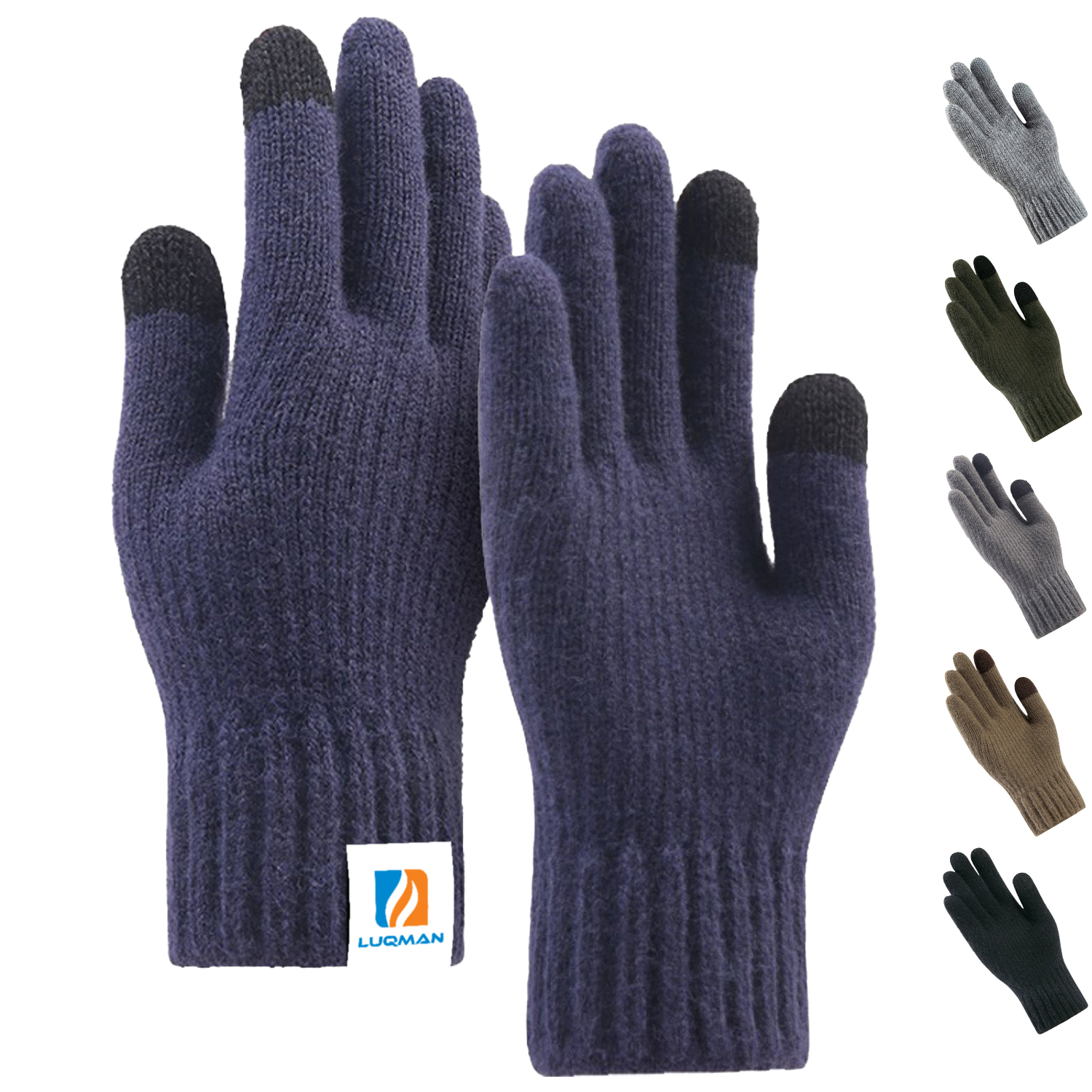 Thick Adult Gloves w/ 2 Finger Touch