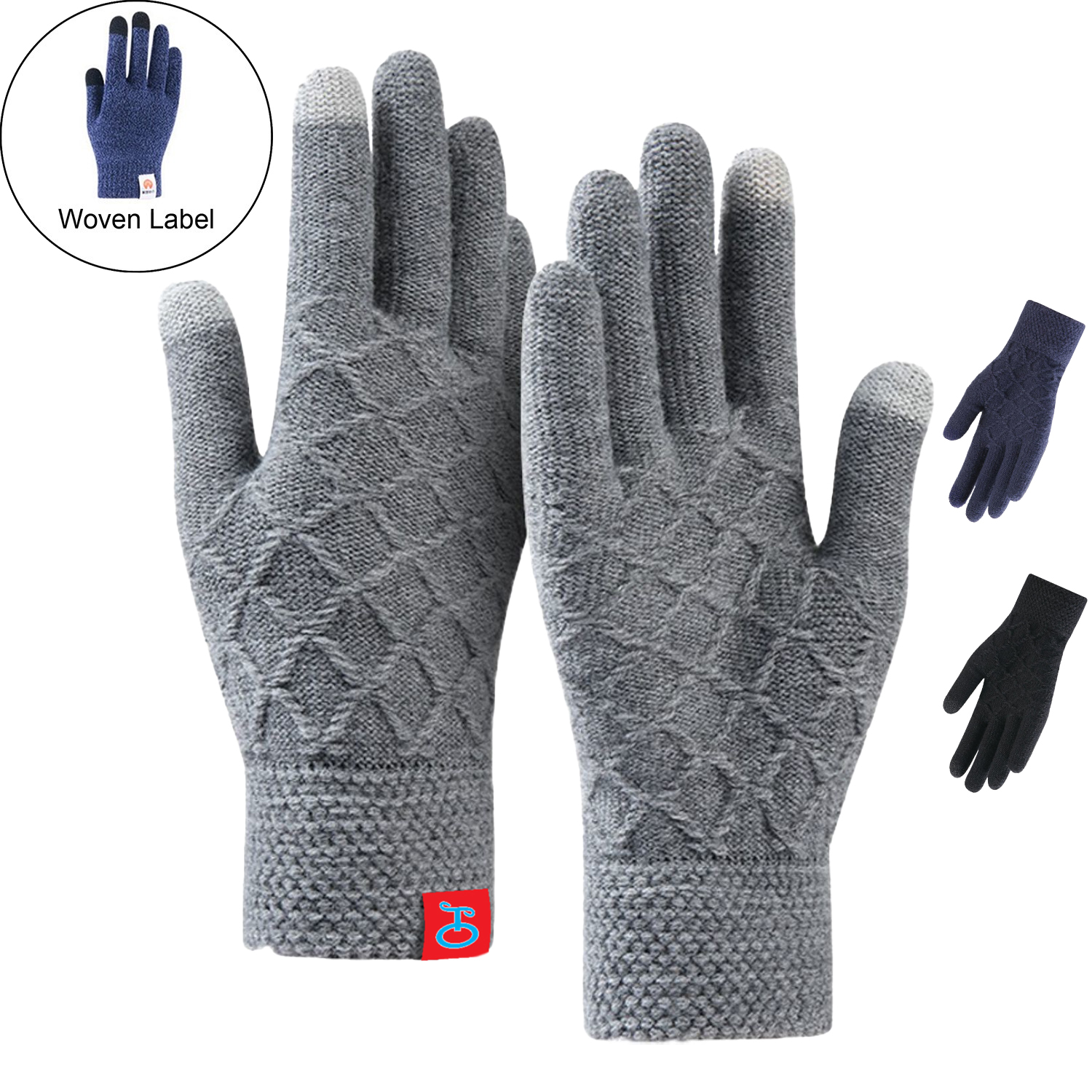 Cold Resistance Adult Gloves w/ 2 Finger Touch