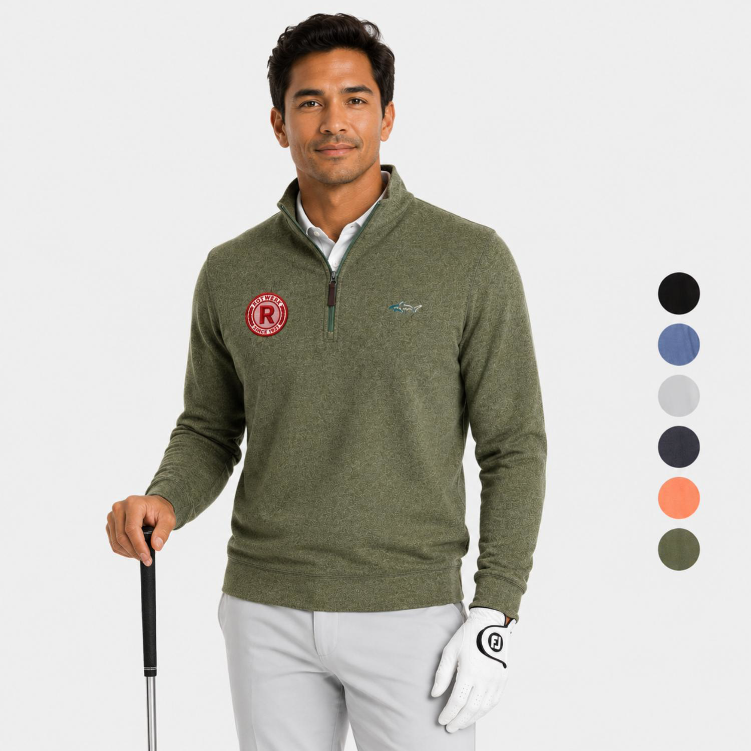 Gregnorman® Cozy Shark Quarter Zip Featuring Signature Shark Logo