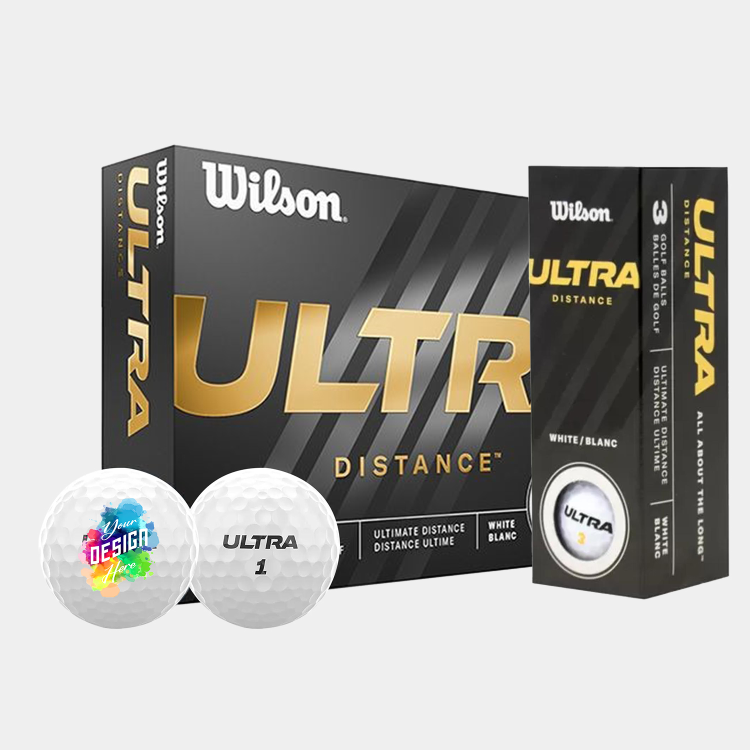 Wilson Ultra Ultimate Distance Golf Balls with Custom Imprints