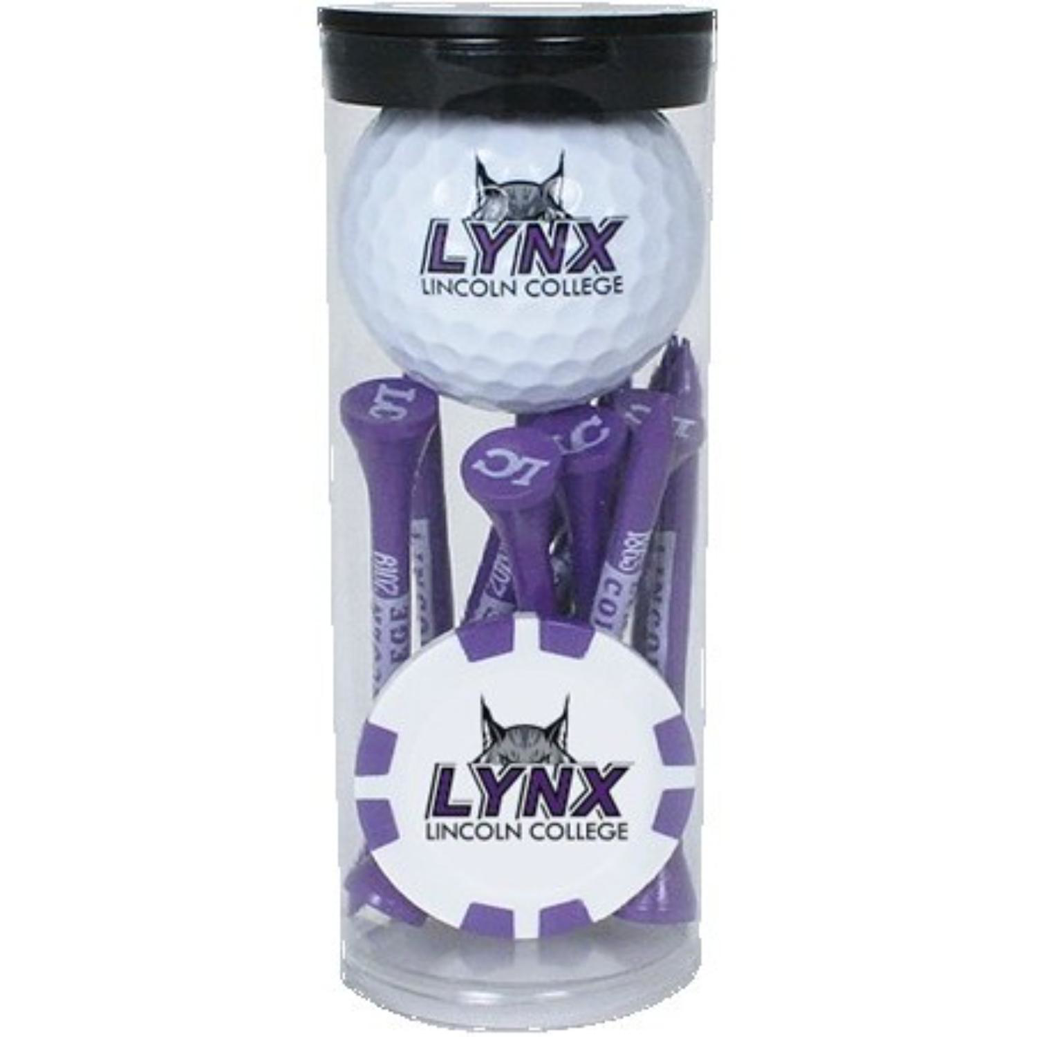 Golf Ball, Ball Marker Poker Chip & Tee Set Tube - Custom Imprint