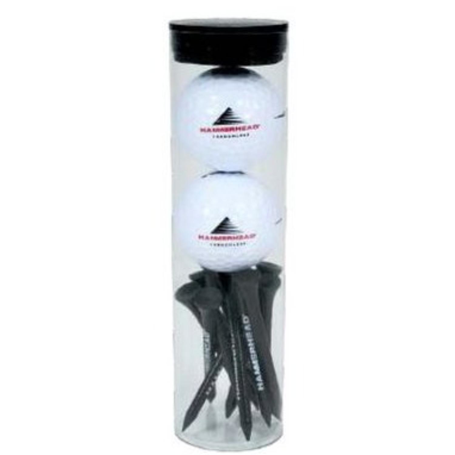 2 Ball Tube with 12 Golf Tees - Custom Imprint