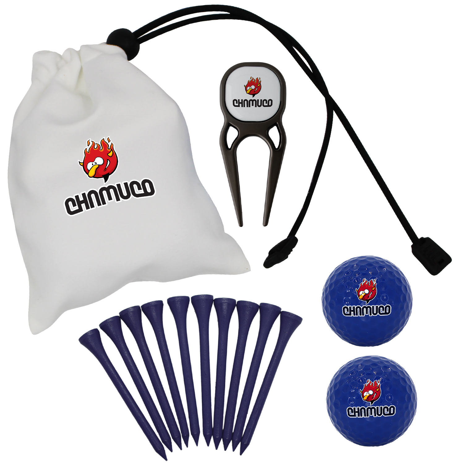 Pouch Pack Golf Essentials Gift Set - Golf Ball, Divot Tool & Tees