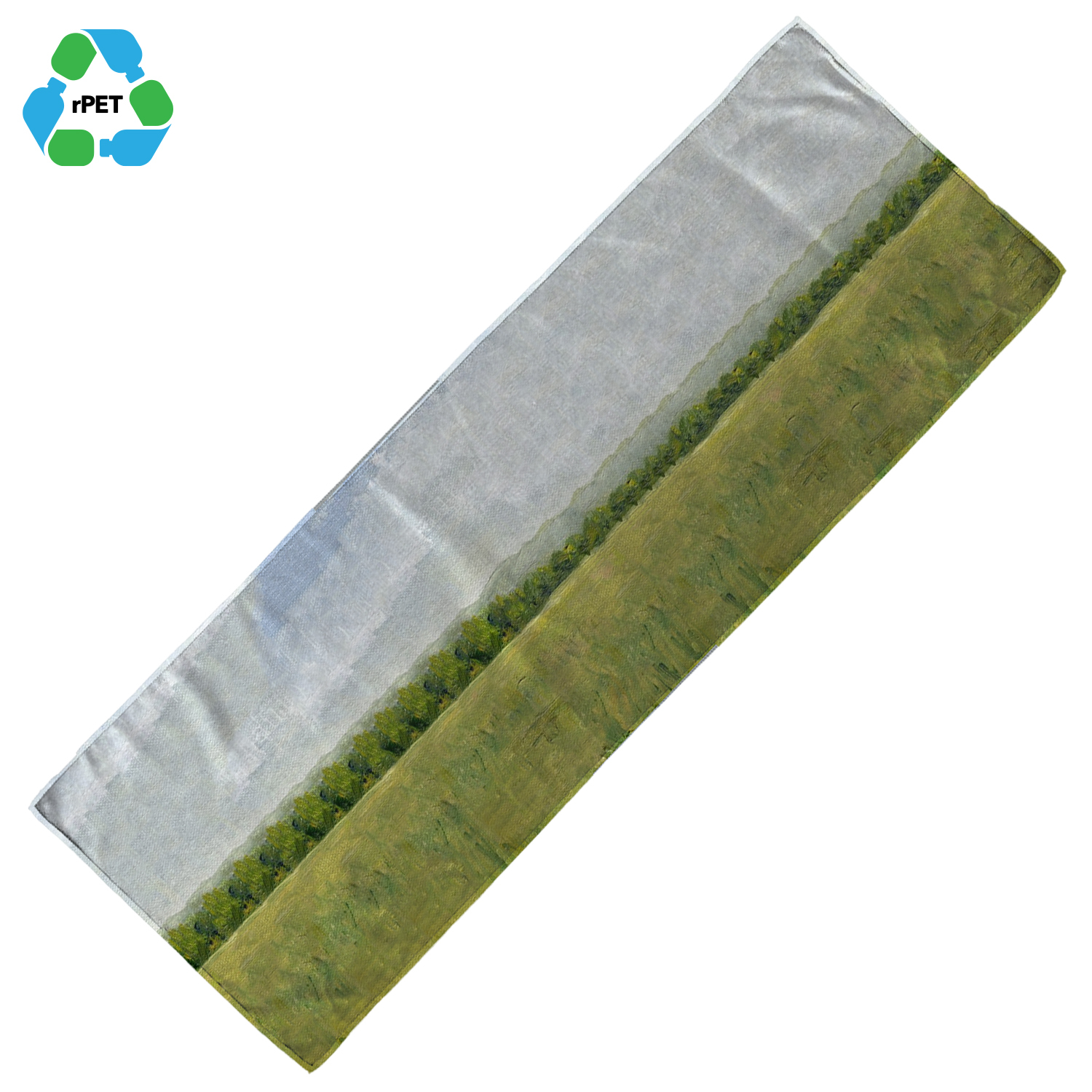 12"x 36" Eco-friendly rPET Sublimated Microfiber Velour Golf Towel with Grommet & Carabiner