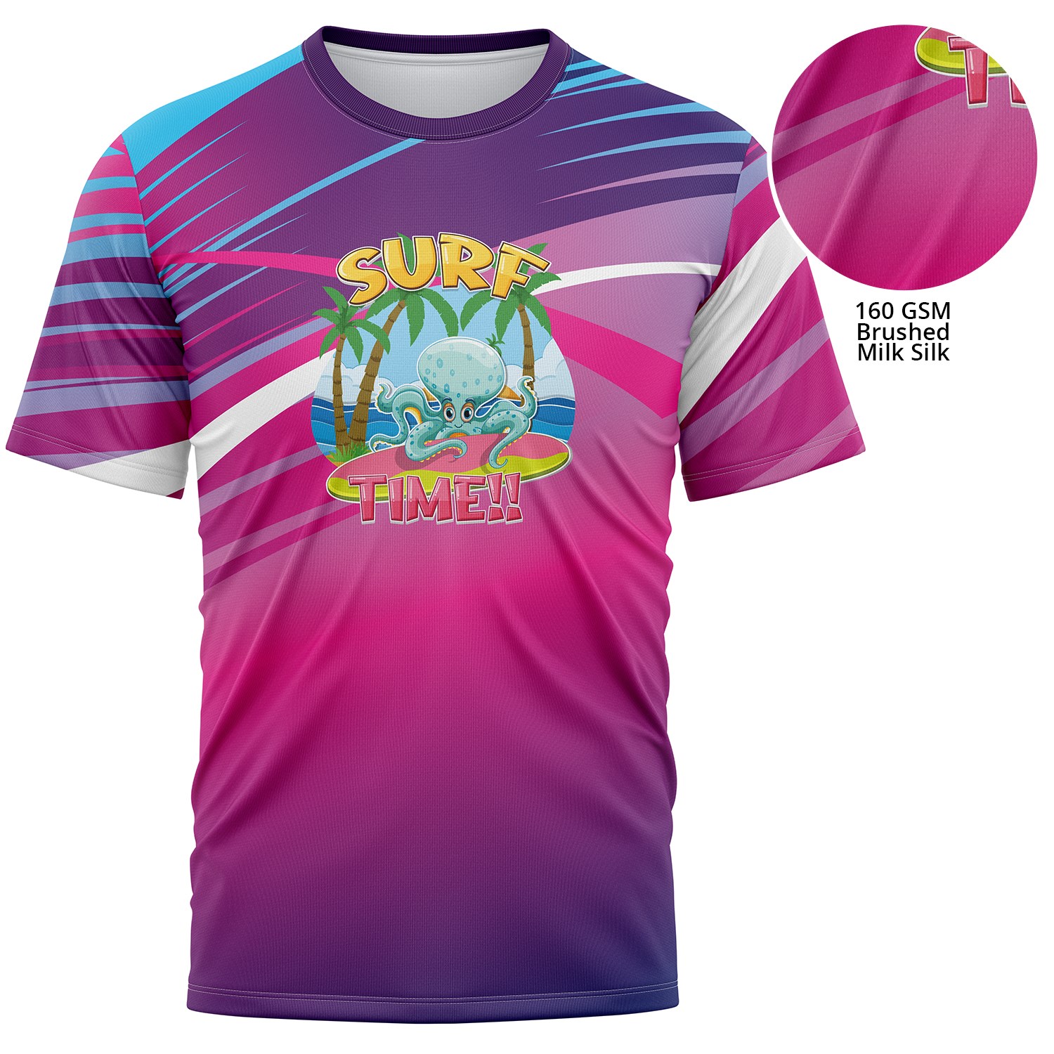 Youth 160 GSM Brushed Milk Silk Sublimation Short Sleeve T-shirt