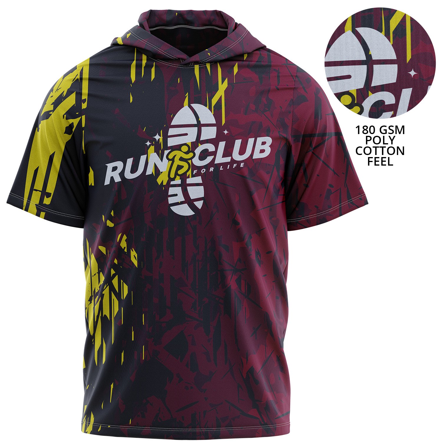Unisex 180 GSM Cotton Feel Sublimation hooded T-shirt