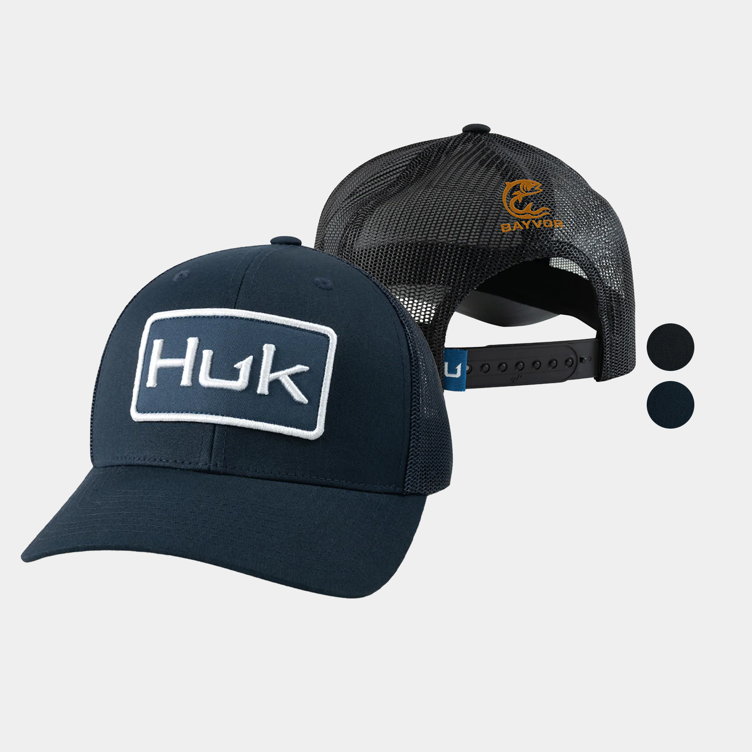 HUK® Six Panel Trucker Hat with Glare Reduction & Custom Logo
