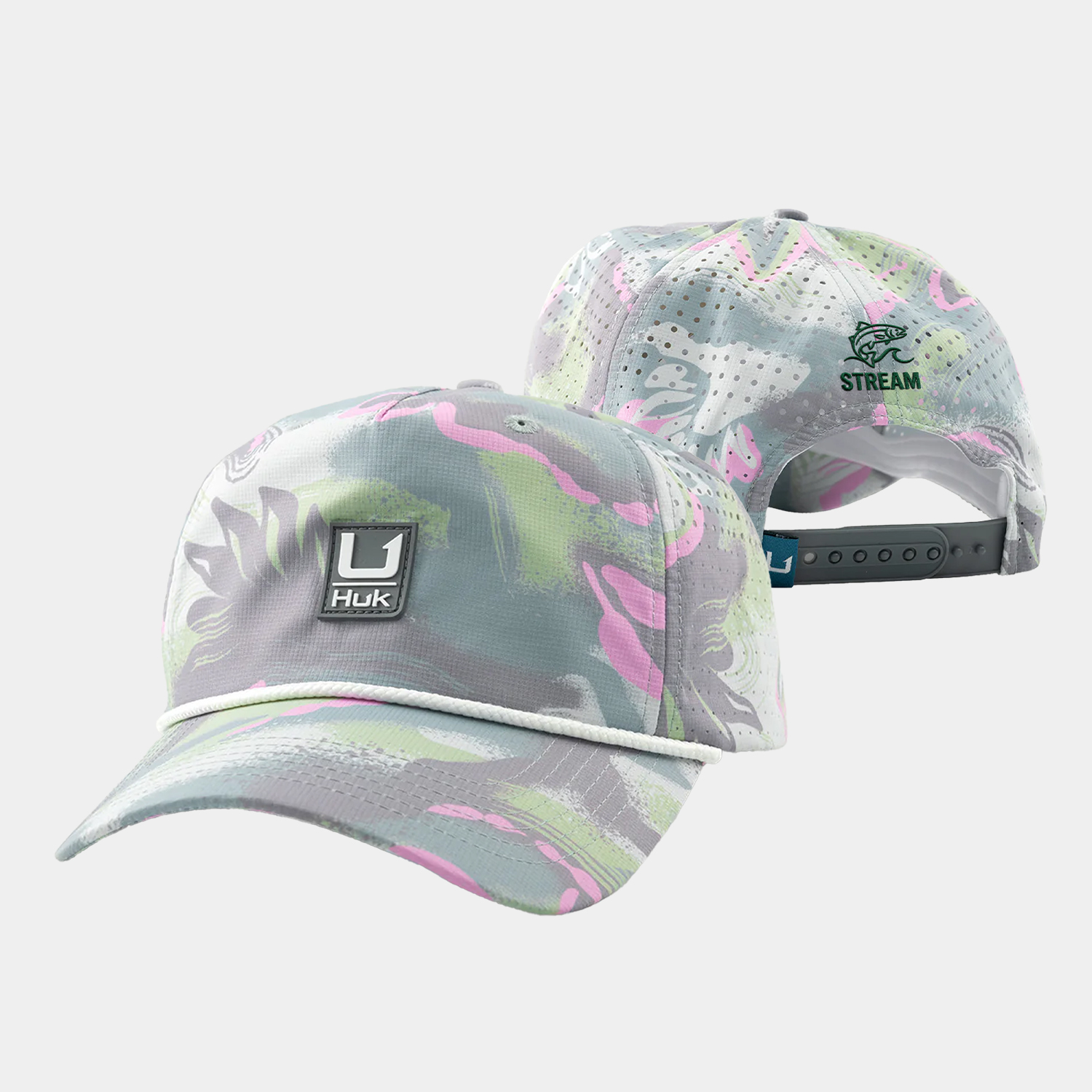 HUK® Unstructured Printed Cap with Rope Detail and Custom Logo
