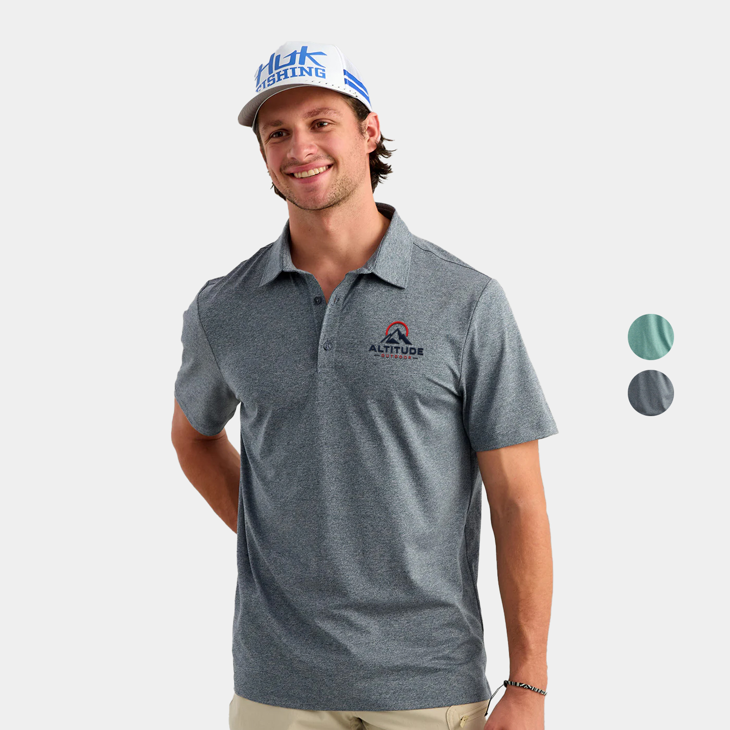 Huk® Men's Lightweight Stretch Performance Polo Shirt with Built in Sun Protection
